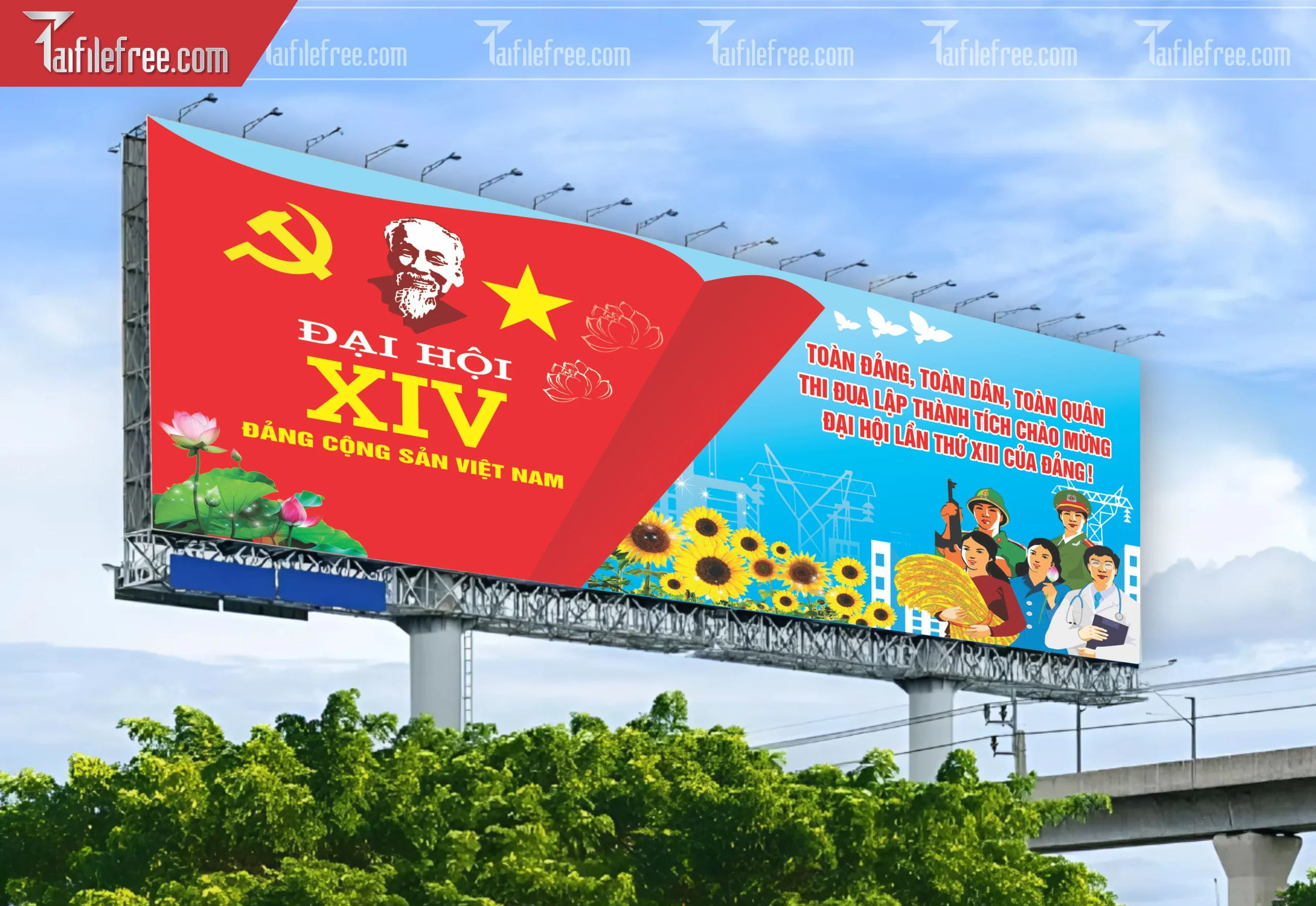 Mẫu Backdrop/Banner Đại Hội Đảng Bộ_TD86