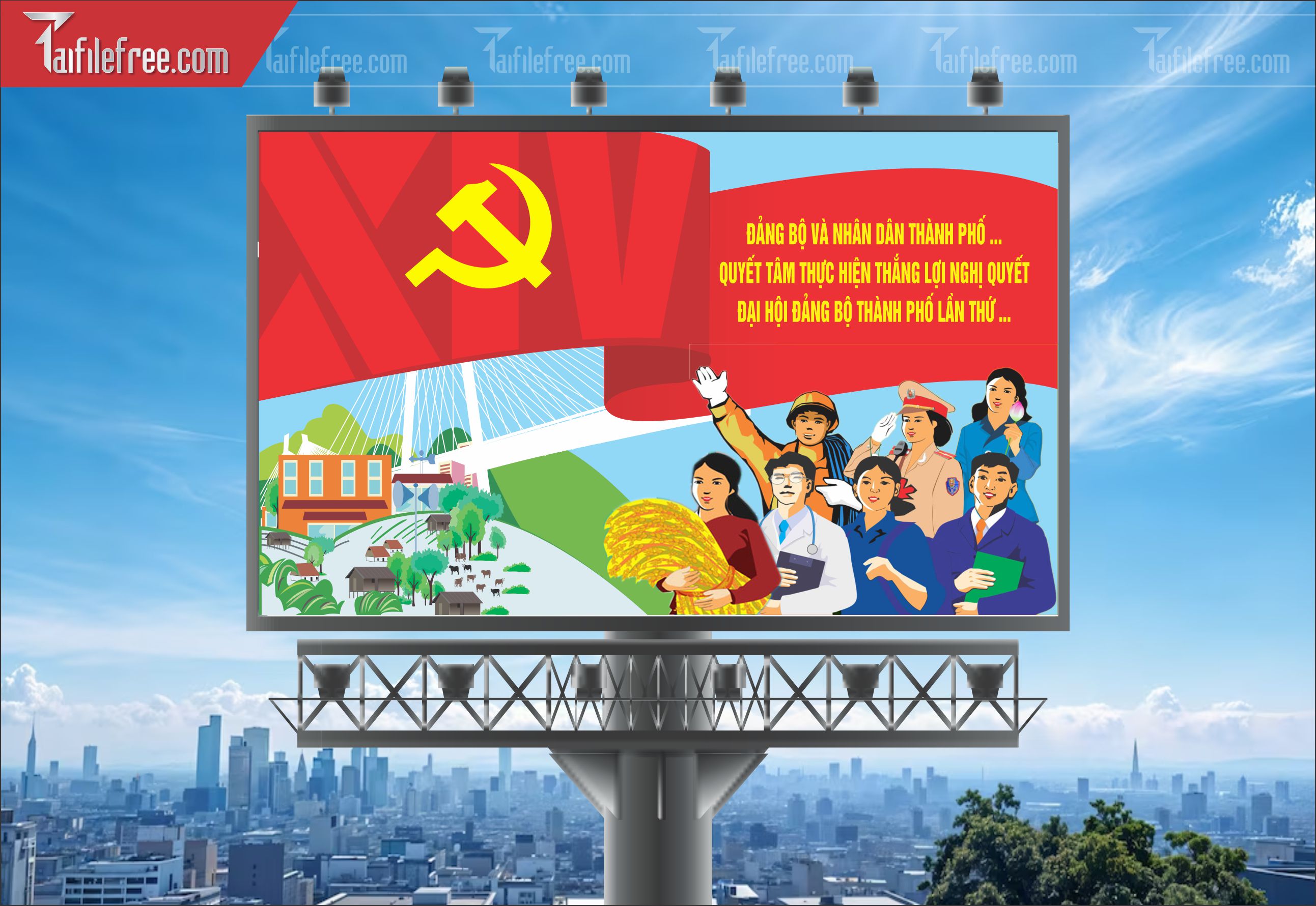 Mẫu Poster/Banner Đại Hội Đảng Bộ_TD88