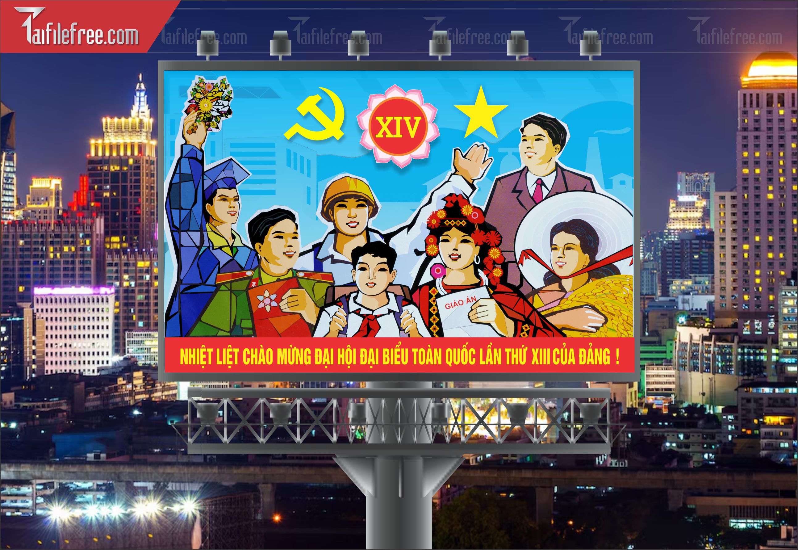 Mẫu Poster/Banner Đại Hội Đảng Bộ_TD89