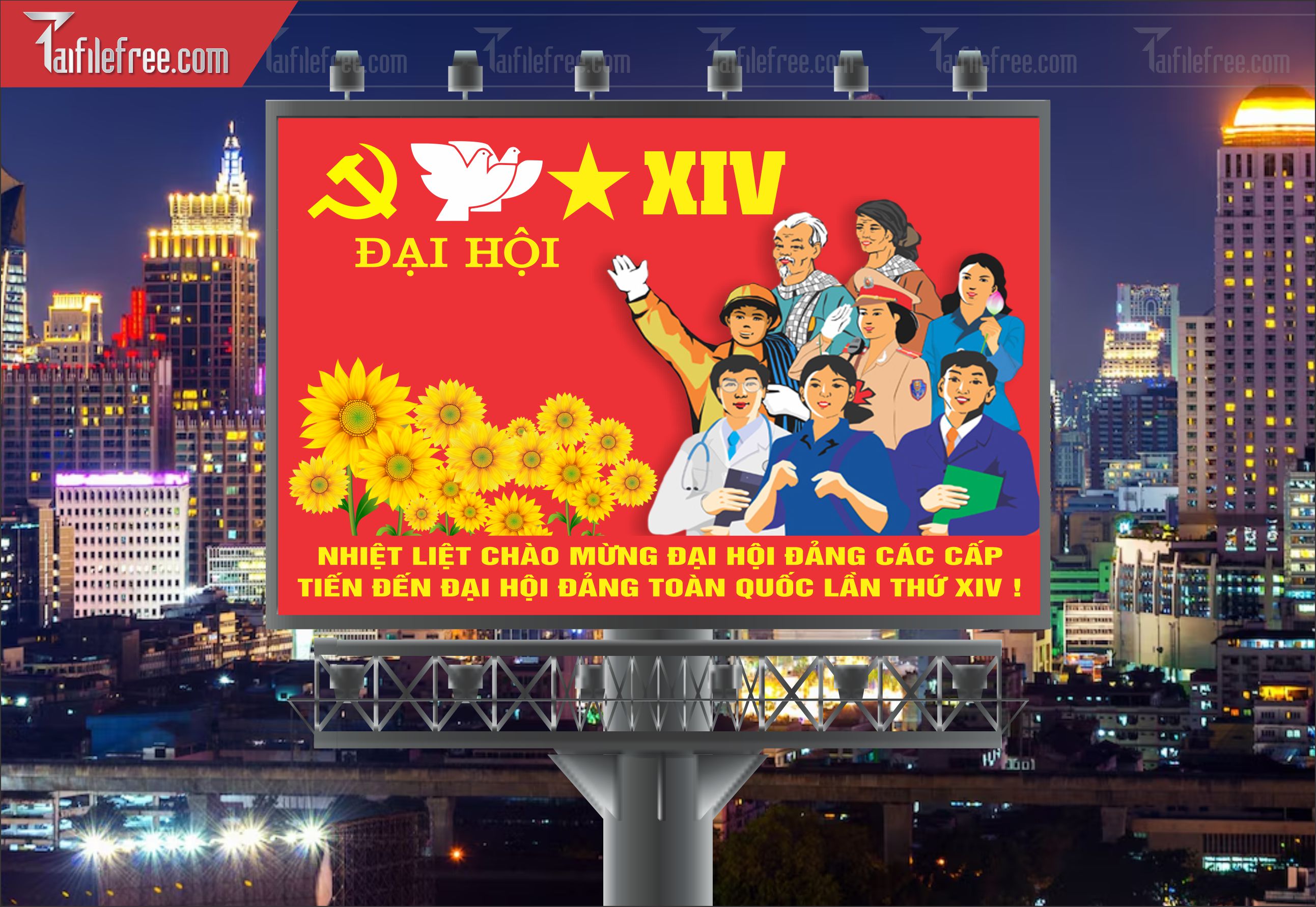 Mẫu Poster/Banner Đại Hội Đảng Bộ_TD90