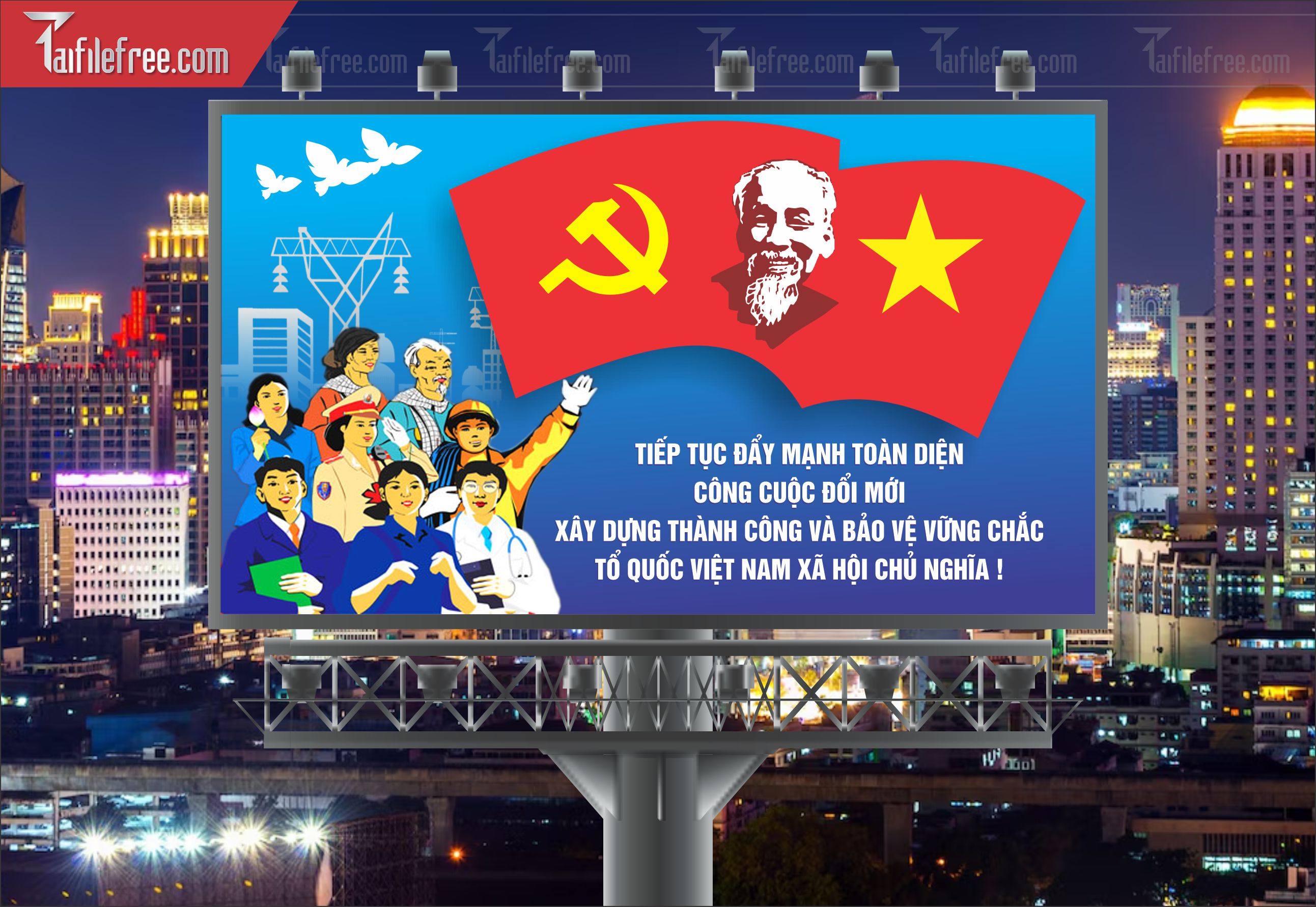 Mẫu Poster/Banner Đại Hội Đảng Bộ_TD91