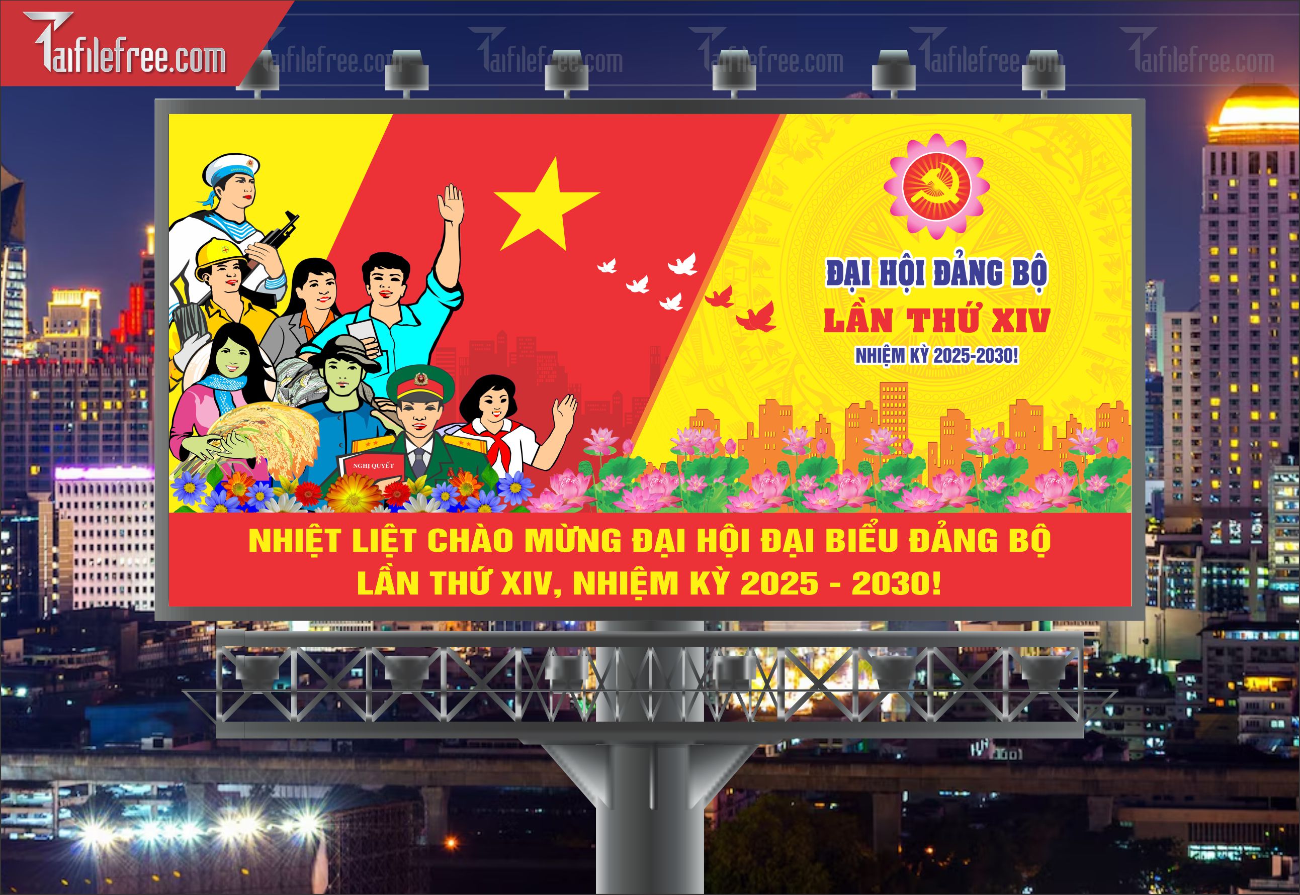 Mẫu Poster/Banner Đại Hội Đảng Bộ_TD92