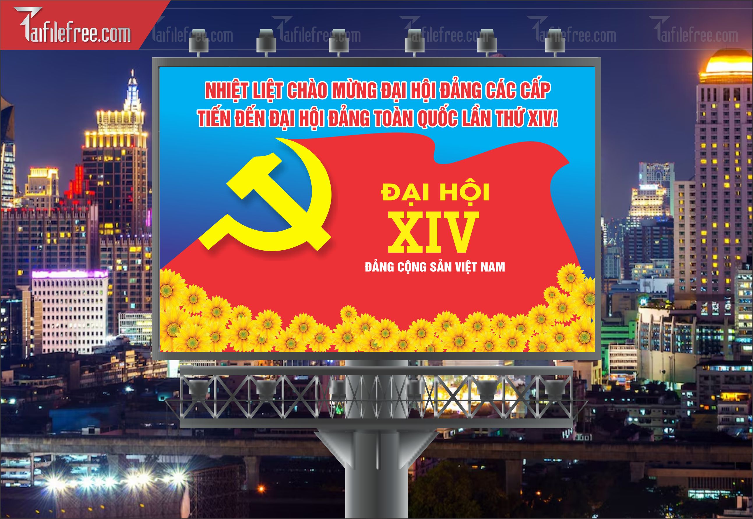 Mẫu Poster/Banner Đại Hội Đảng Bộ_TD93
