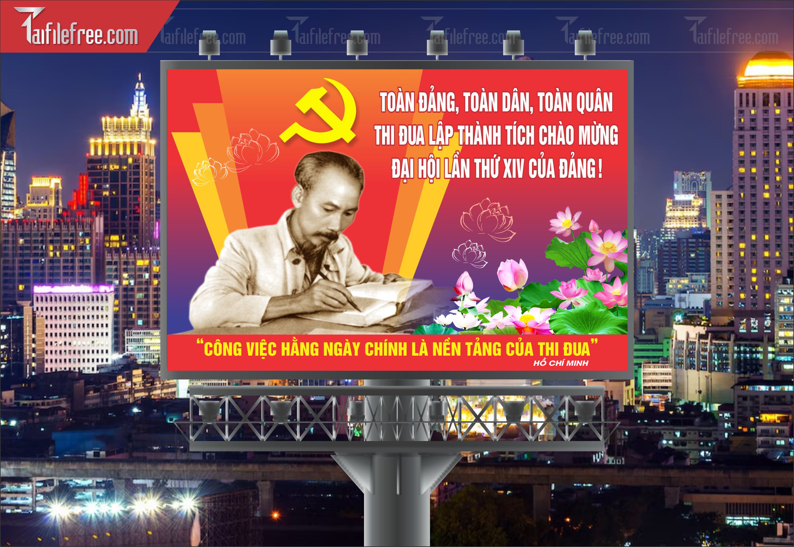 Mẫu Poster/Banner Đại Hội Đảng Bộ_TD94