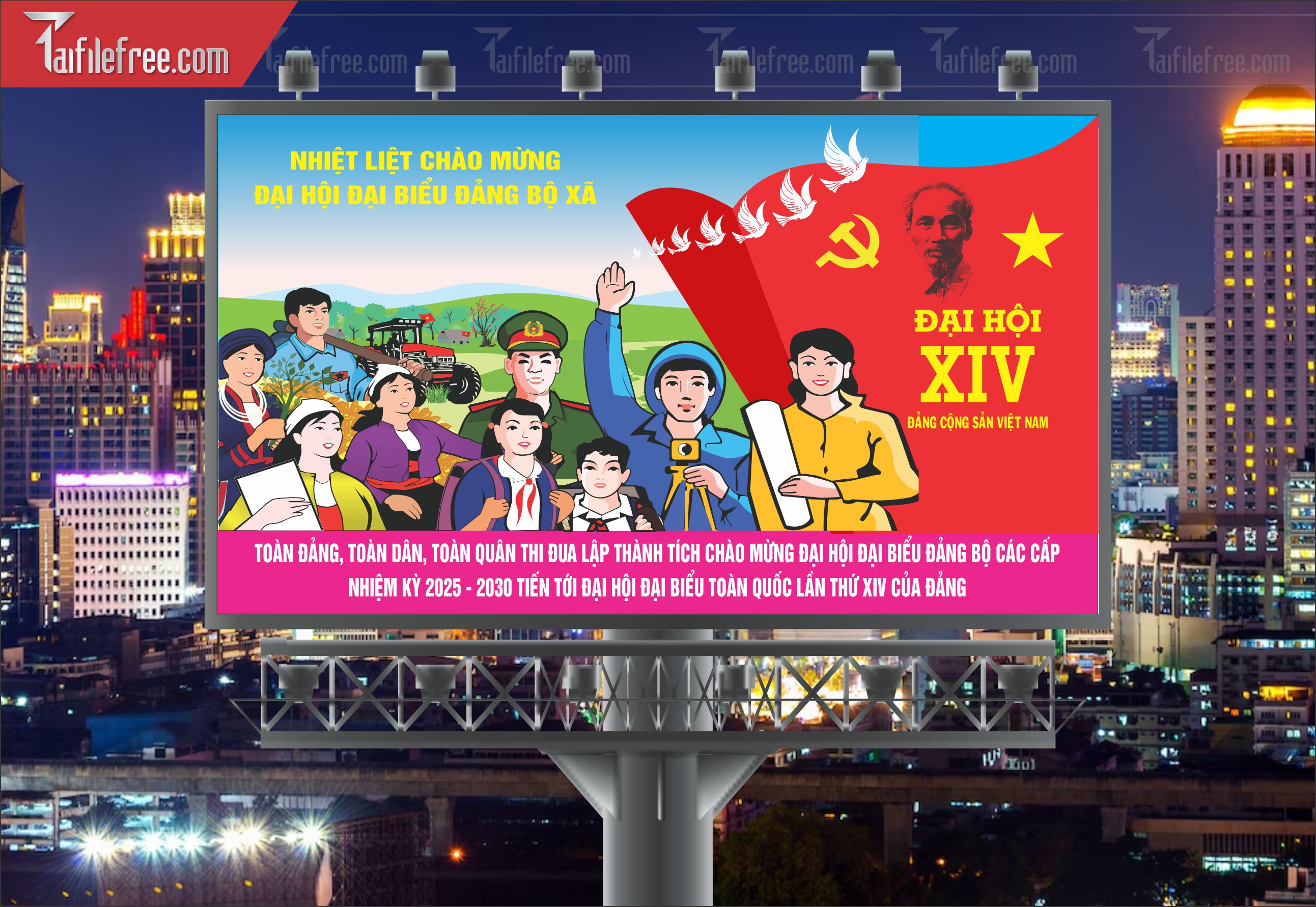 Mẫu Poster/Banner Đại Hội Đảng Bộ_TD95