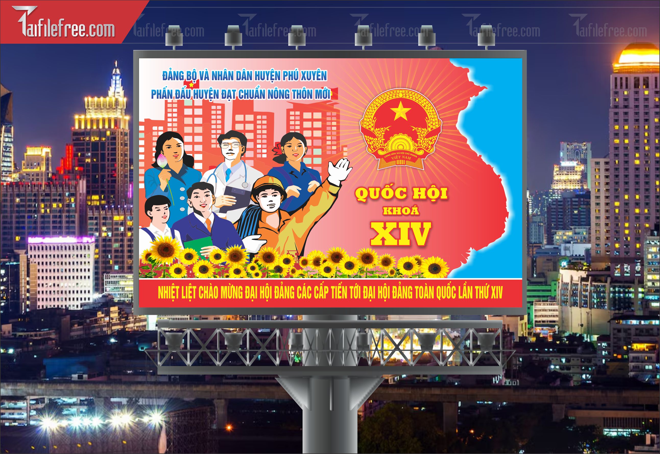 Mẫu Poster/Banner Đại Hội Đảng Bộ_TD97