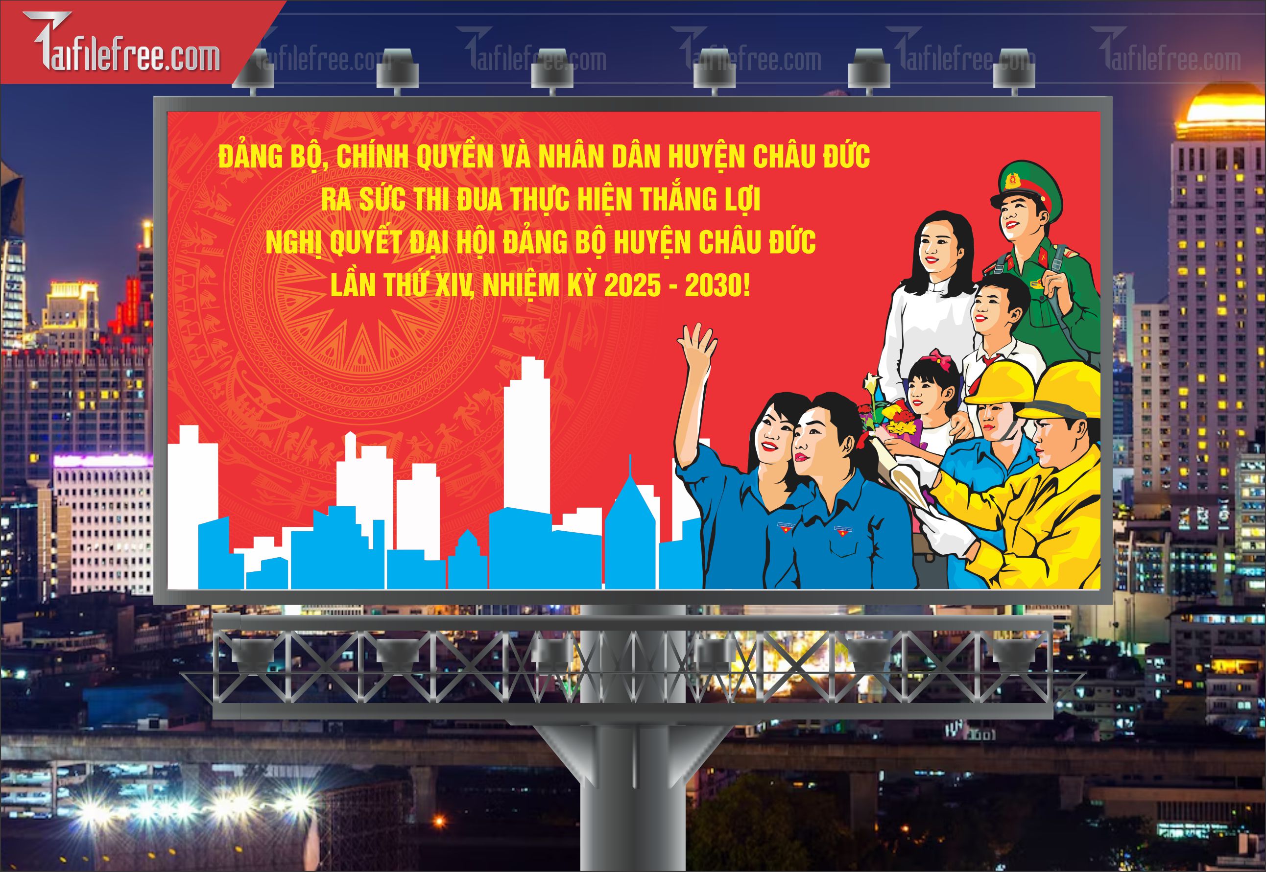 Mẫu Poster/Banner Đại Hội Đảng Bộ_TD98