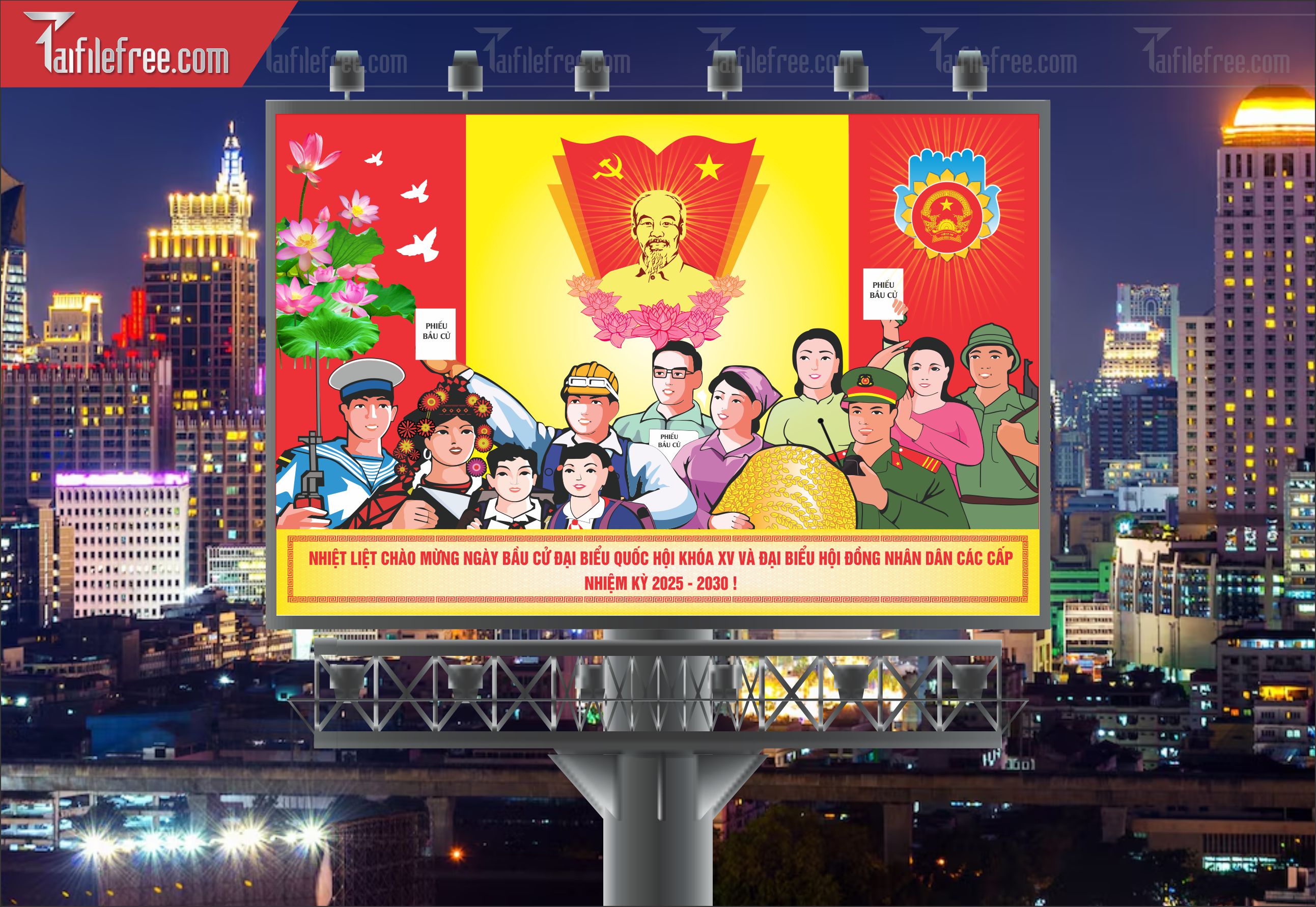 Mẫu Poster/Banner Đại Hội Đảng Bộ_TD99
