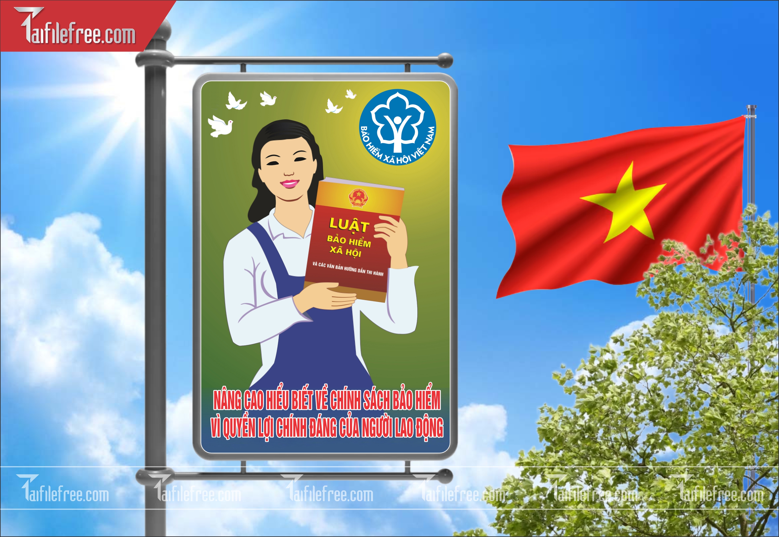 Baner Tuyên Truyền Bảo Hiểm Y Tế, Bảo Hiểm Xã Hội_TGD08