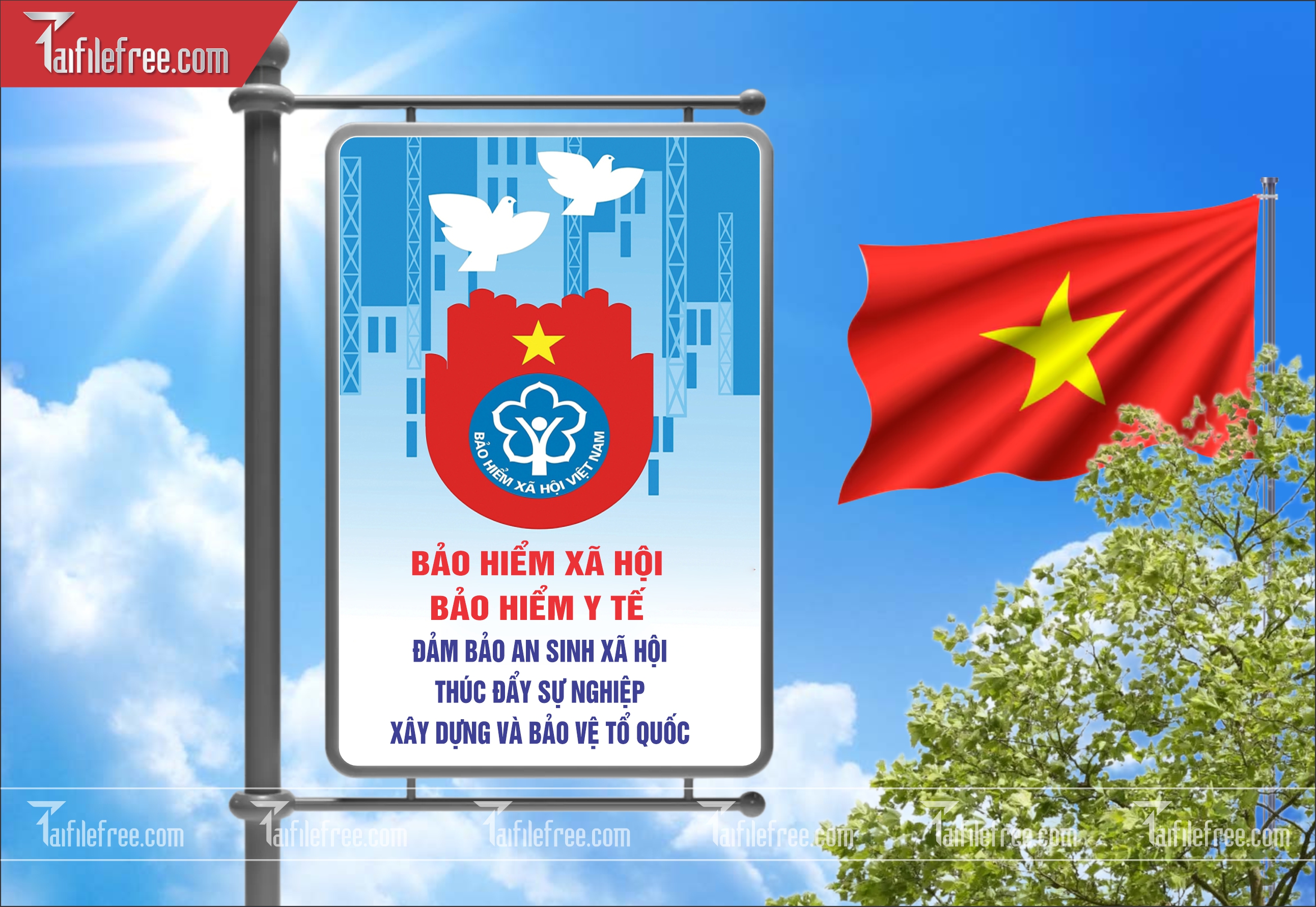 Baner Tuyên Truyền Bảo Hiểm Y Tế, Bảo Hiểm Xã Hội_TGD09