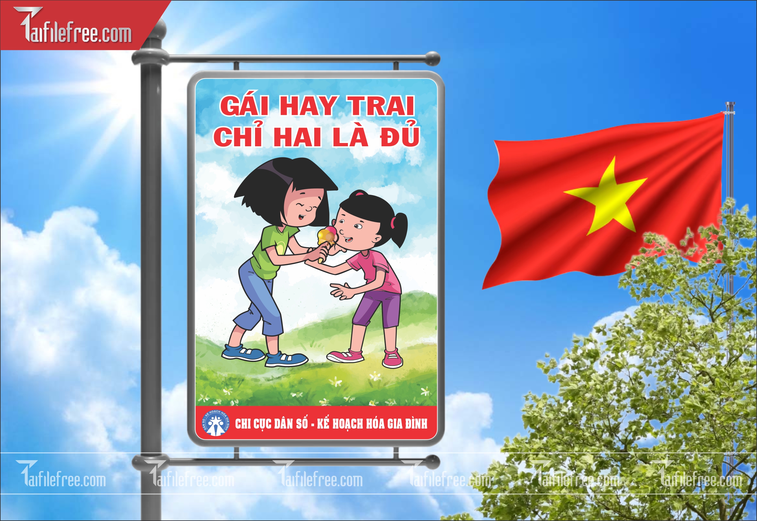 Baner Tuyên Truyền Ngày Gia Đình Việt Nam, Dân Số Kế Hoạch Hóa Gia Đình_TGD13