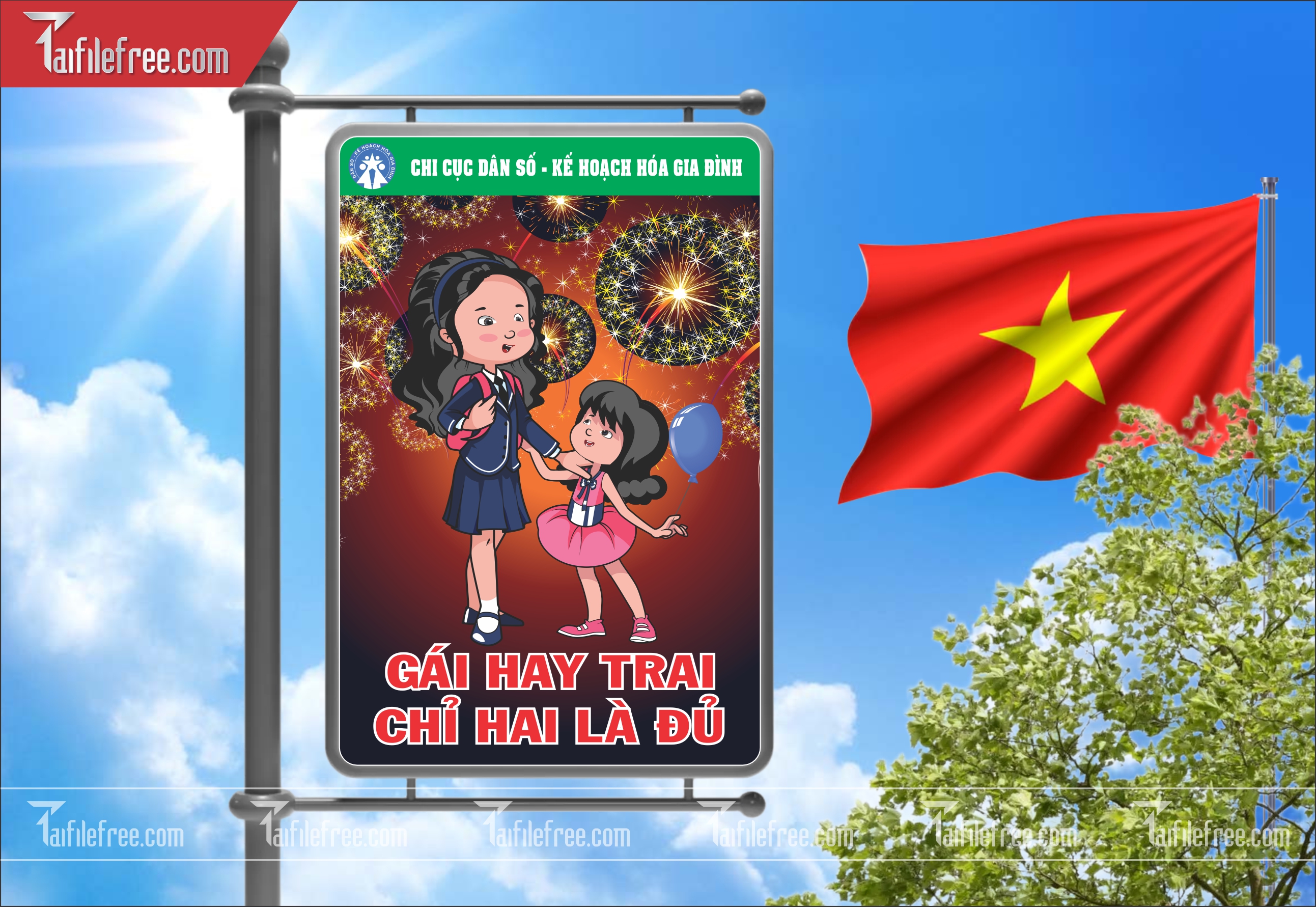 Baner Tuyên Truyền Ngày Gia Đình Việt Nam, Dân Số Kế Hoạch Hóa Gia Đình_TGD14