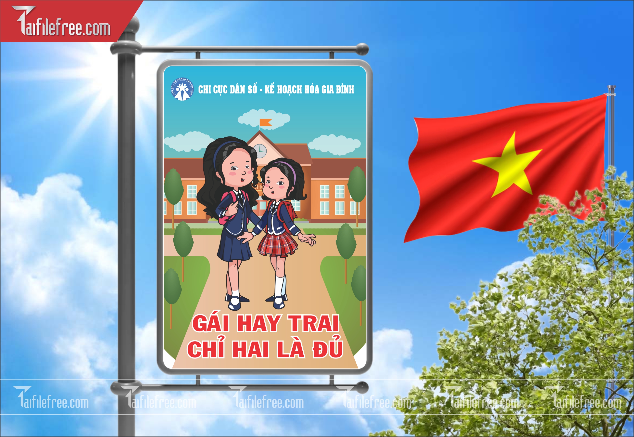 Baner Tuyên Truyền Ngày Gia Đình Việt Nam, Dân Số Kế Hoạch Hóa Gia Đình_TGD15