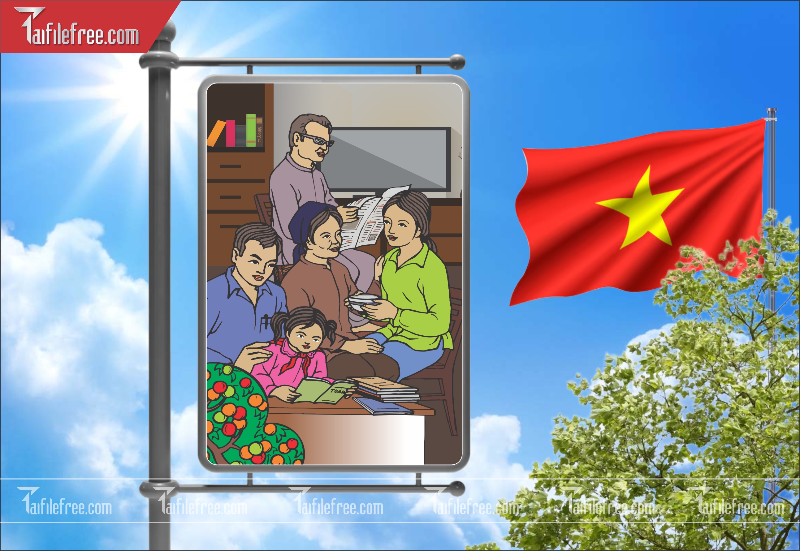Baner Tuyên Truyền Ngày Gia Đình Việt Nam, Dân Số Kế Hoạch Hóa Gia Đình_TGD16
