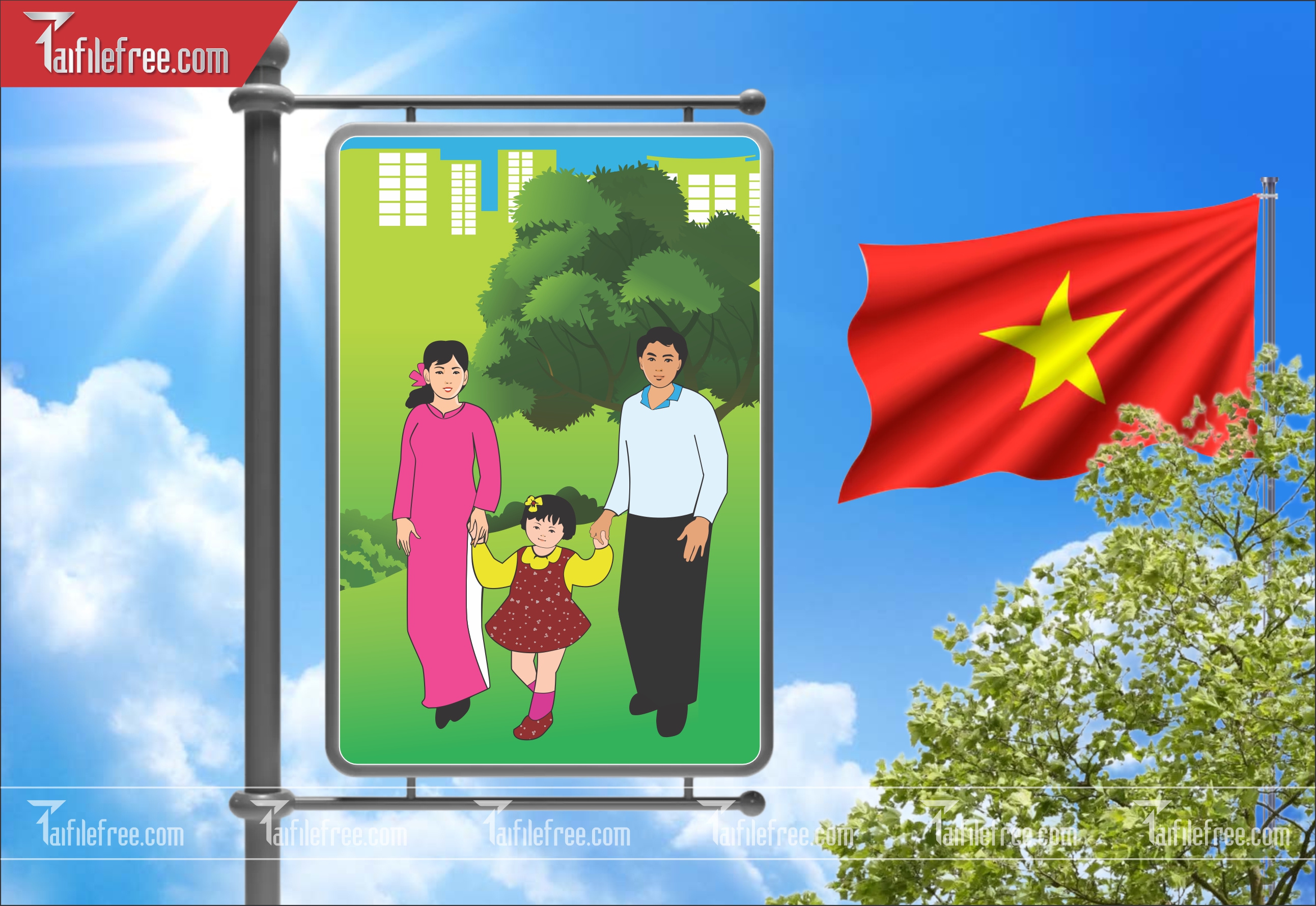 Baner Tuyên Truyền Ngày Gia Đình Việt Nam, Dân Số Kế Hoạch Hóa Gia Đình_TGD17