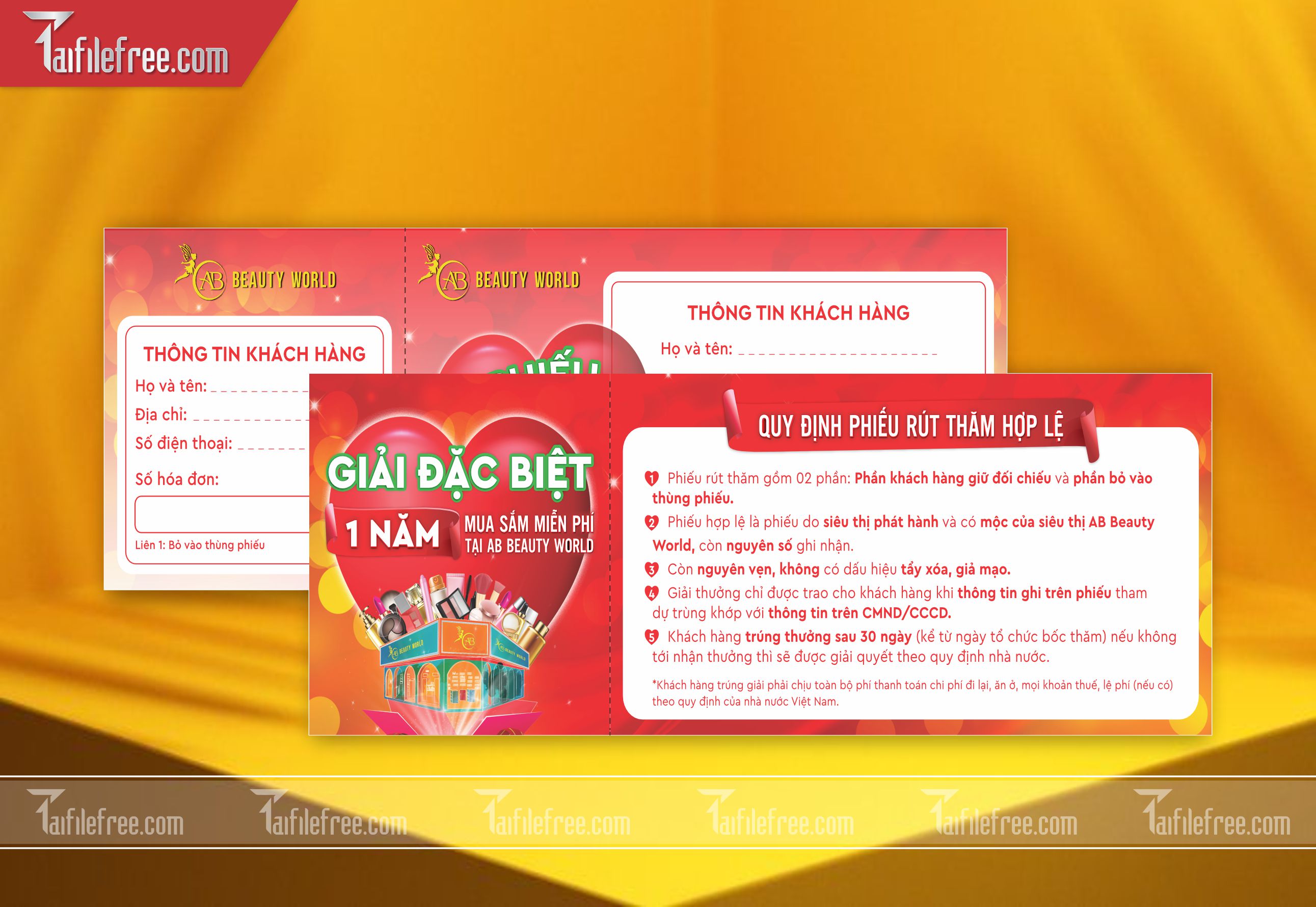 Mẫu Gift Voucher - Quà tặng, Thẻ Giảm Giá, Voucher Spa TGG02
