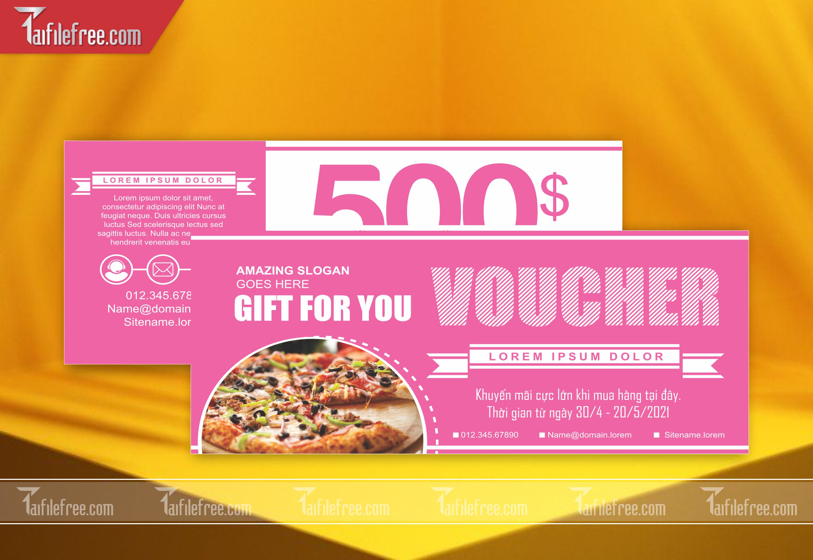 Mẫu Gift Voucher - Quà tặng, Thẻ Giảm Giá, Voucher  TGG15