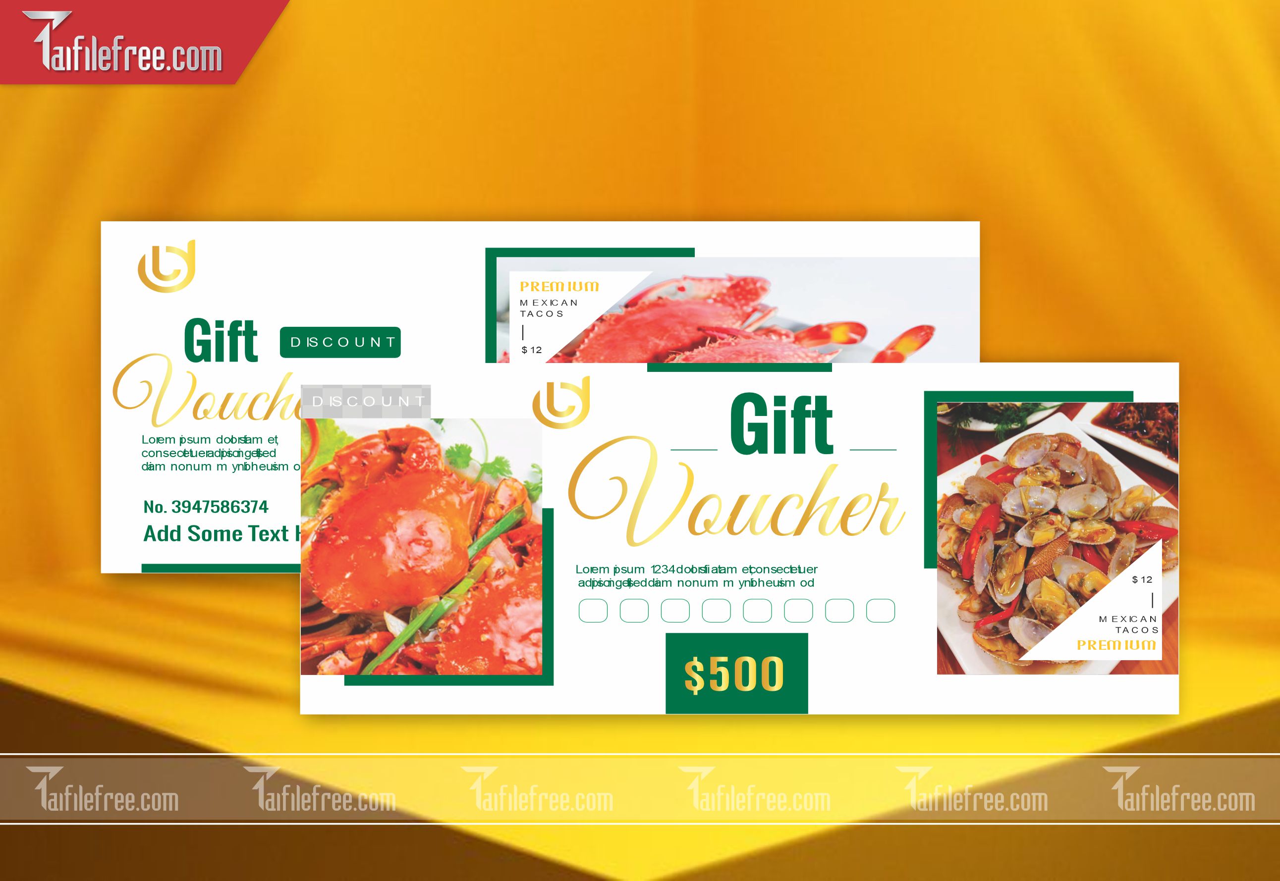 Mẫu Gift Voucher - Quà tặng, Thẻ Giảm Giá, Voucher Food TGG20