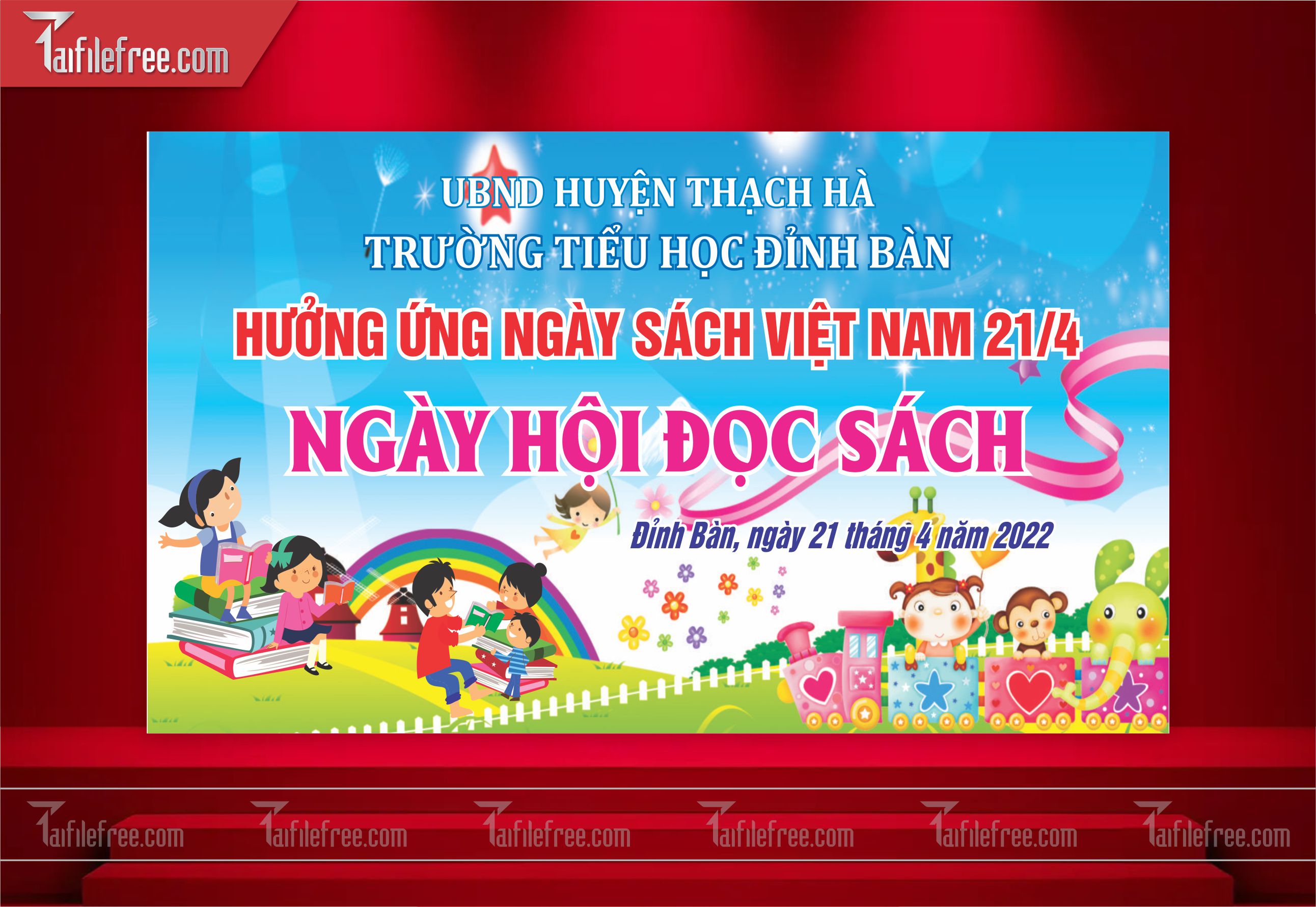 Background Phông Nền Tiểu Học, Ngày Hội Đọc Sách TH10