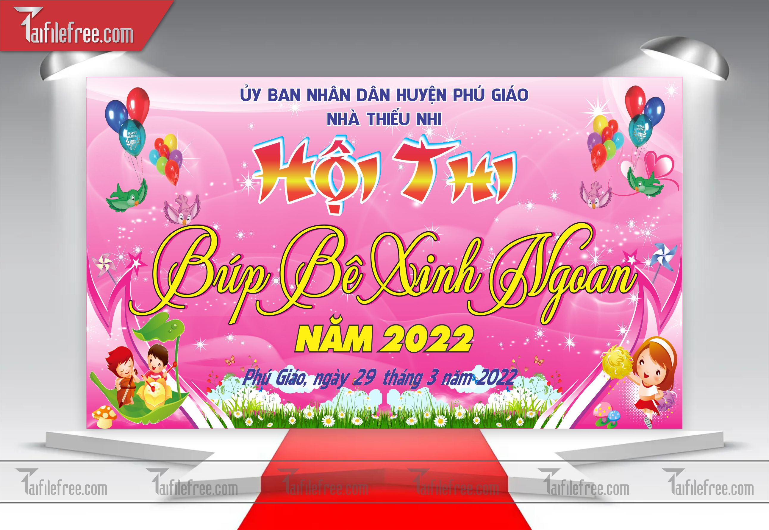 Background Tiểu Học, Hội Thi Búp Bê Xinh Ngoan TH13