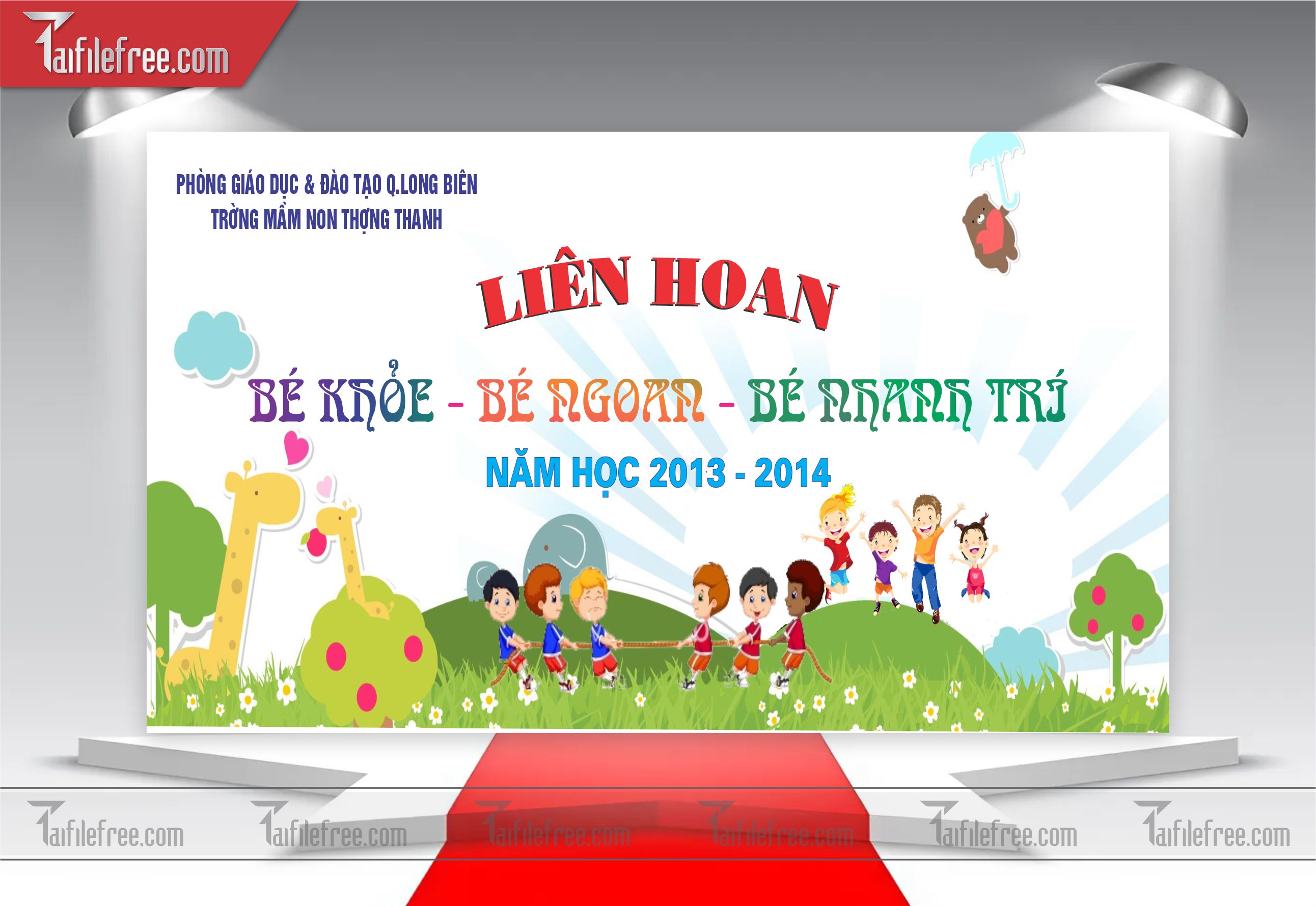 Background Tiểu Học Bé Khỏe, Bé Ngoan_TH15