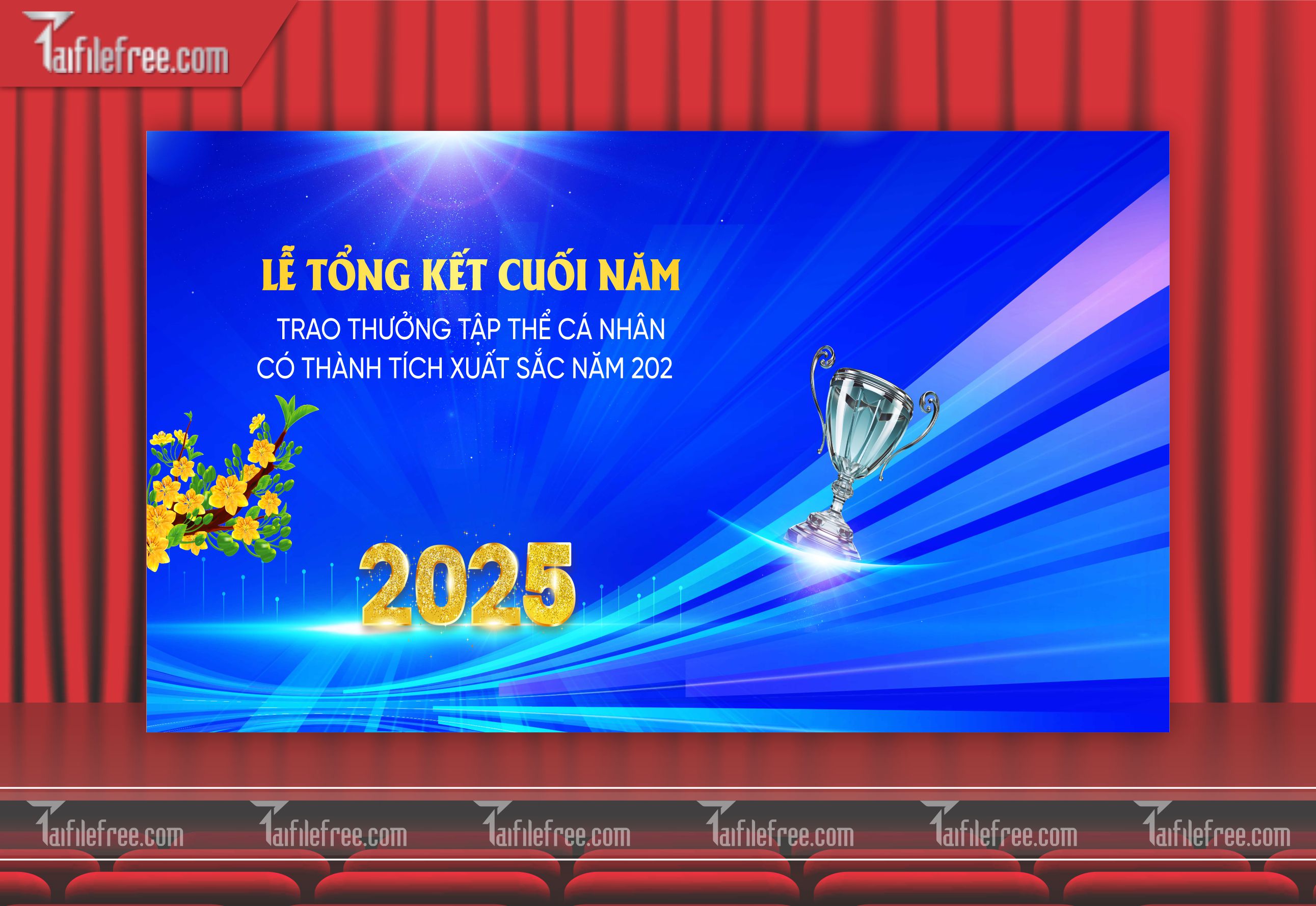 Background Phông Nền Sân Khấu Tổng Kết Cuối Năm Công Ty Doanh Nghiệp TK02
