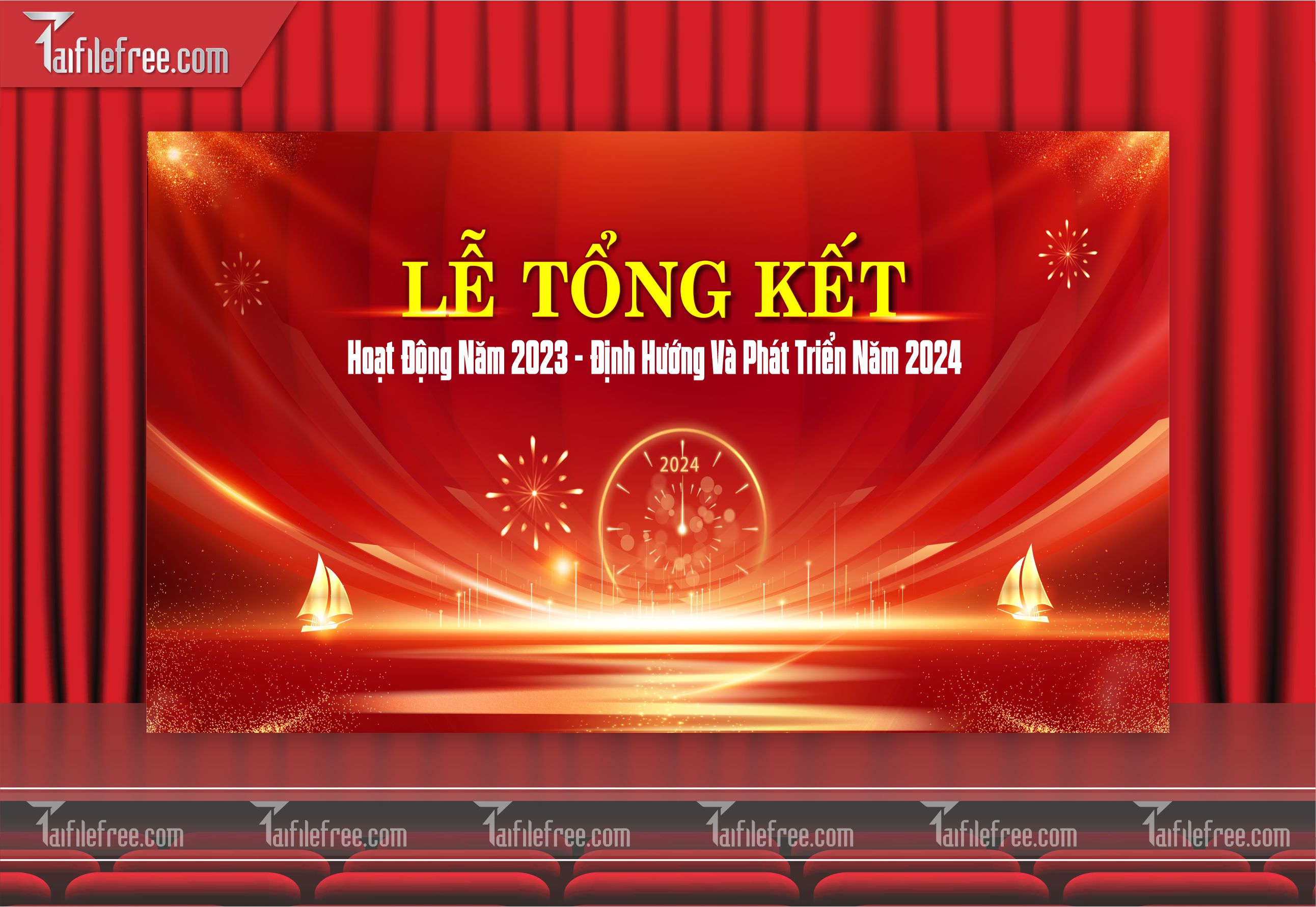 Background Phông Nền Sân Khấu Tổng Kết Cuối Năm Công Ty Doanh Nghiệp TK20