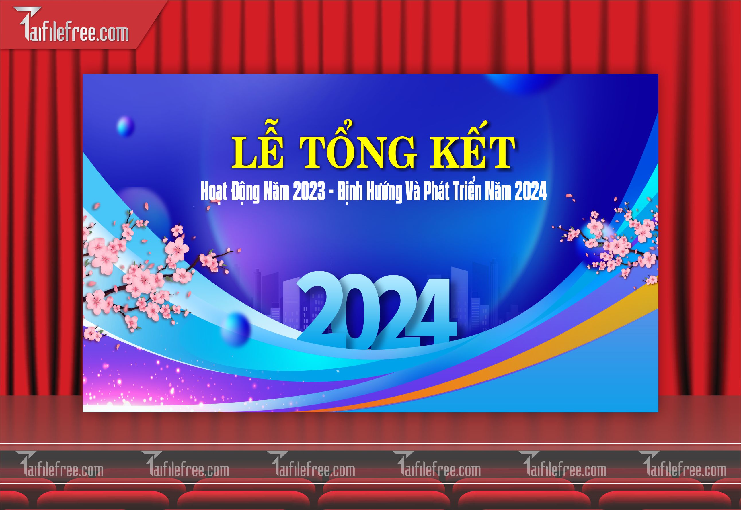 Background Phông Nền Sân Khấu Tổng Kết Cuối Năm Công Ty Doanh Nghiệp TK21