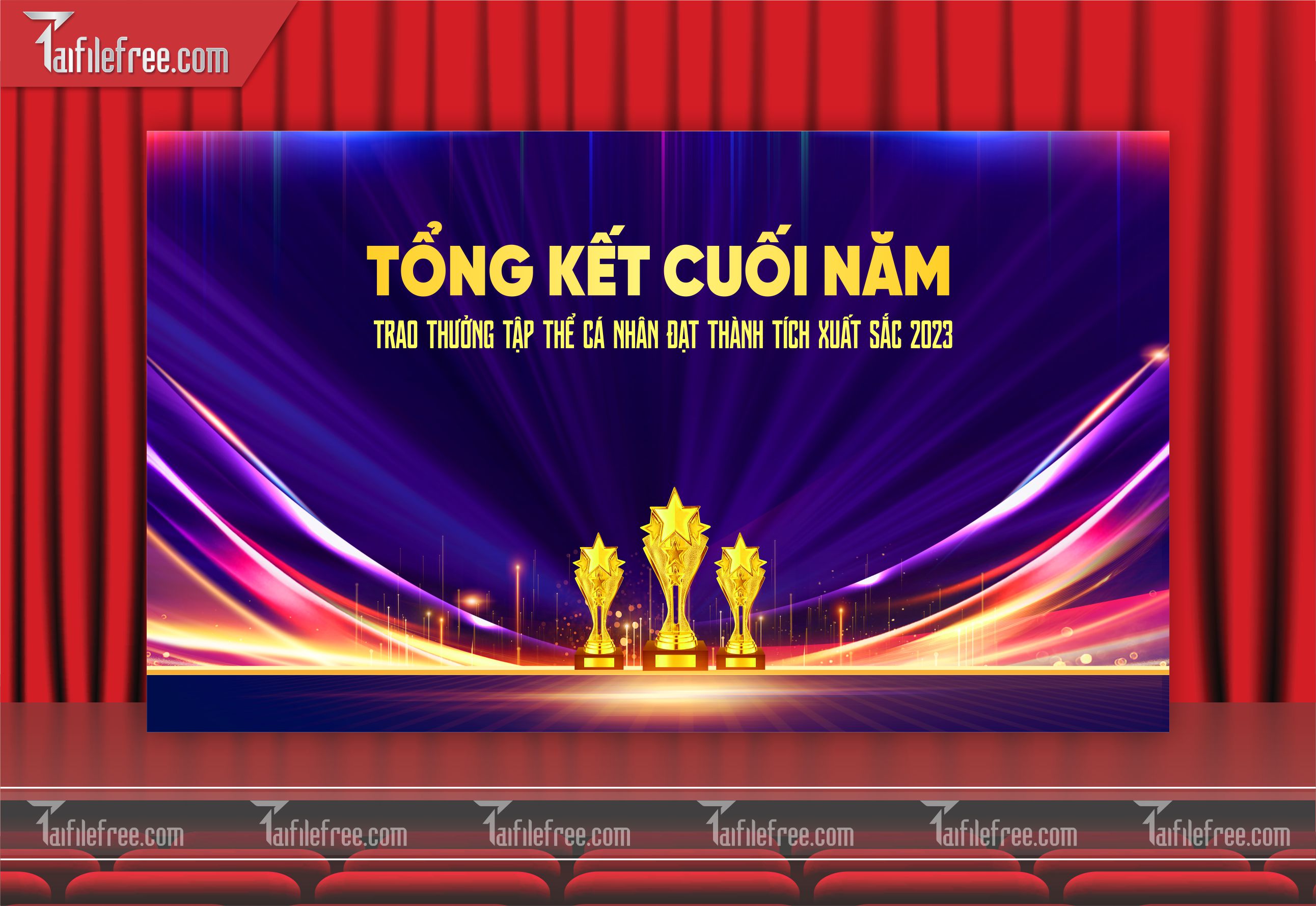 Background Phông Nền Sân Khấu Tổng Kết Cuối Năm Công Ty Doanh Nghiệp TK22