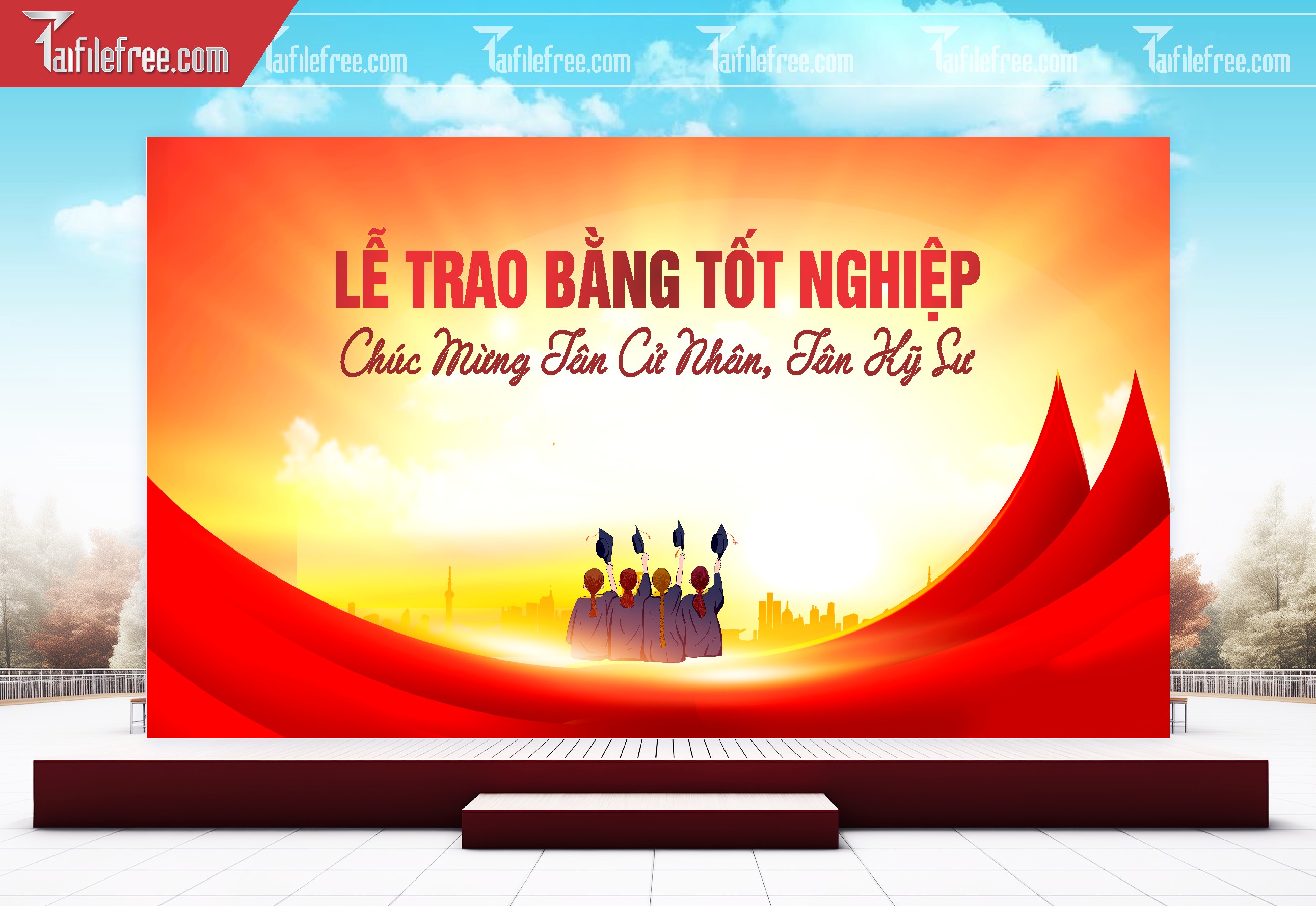 Background Lễ Trao Bằng Tốt Nghiệp Trường Học TK32