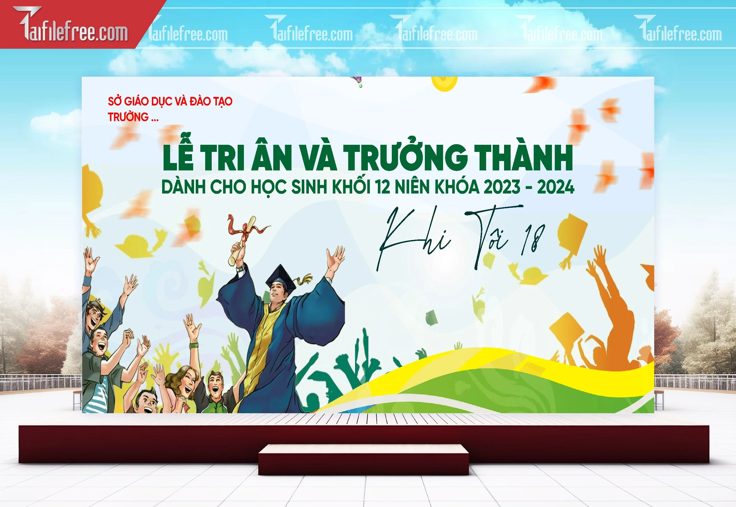 Background Lễ Tri Ân và Trưởng Thành TK72