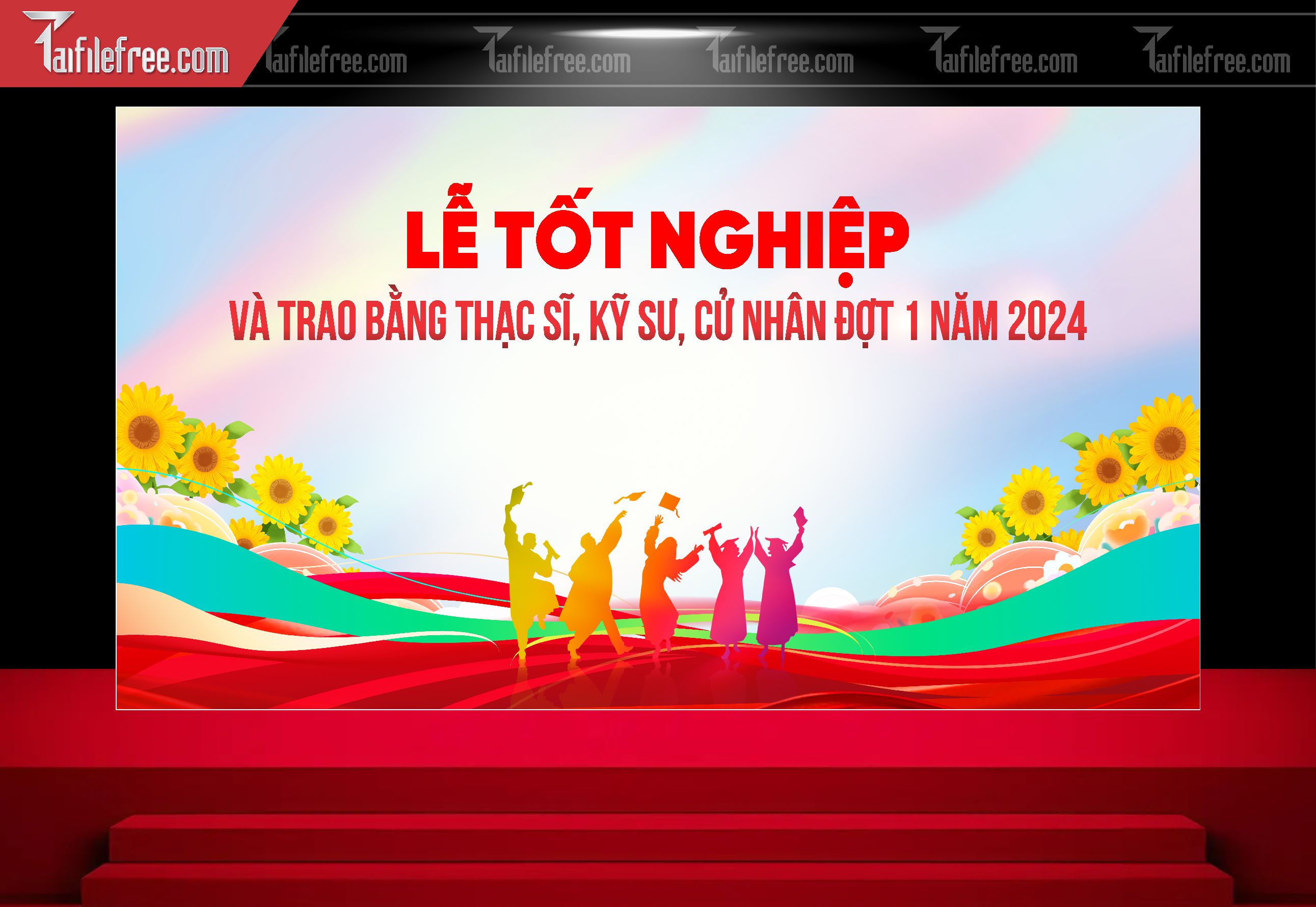 Background Phông Nền Sân Khấu Tổng Kết Cuối Năm Trường Học TK74