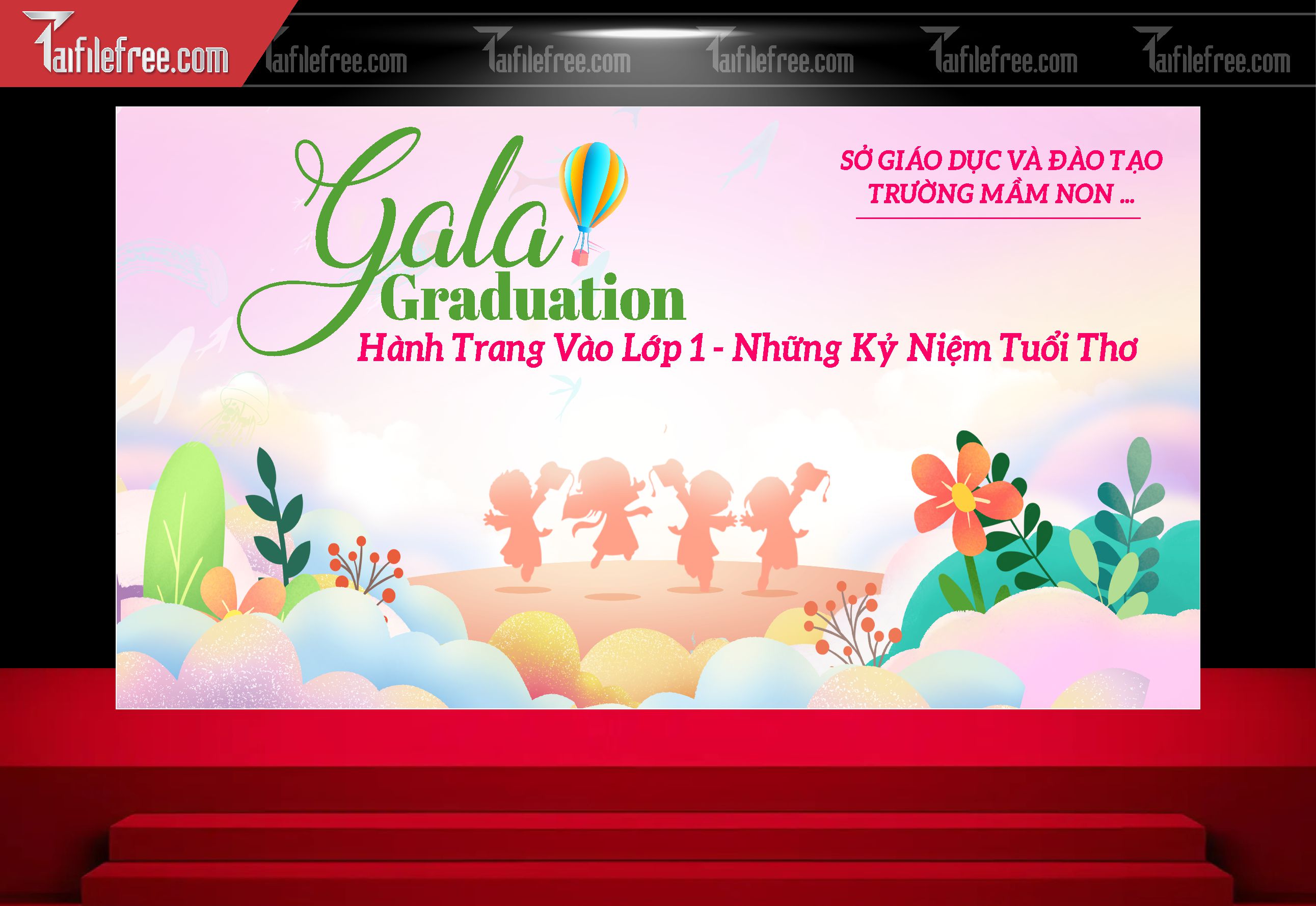 Background Phông Nền Sân Khấu Tổng Kết Cuối Năm Trường Học TK75