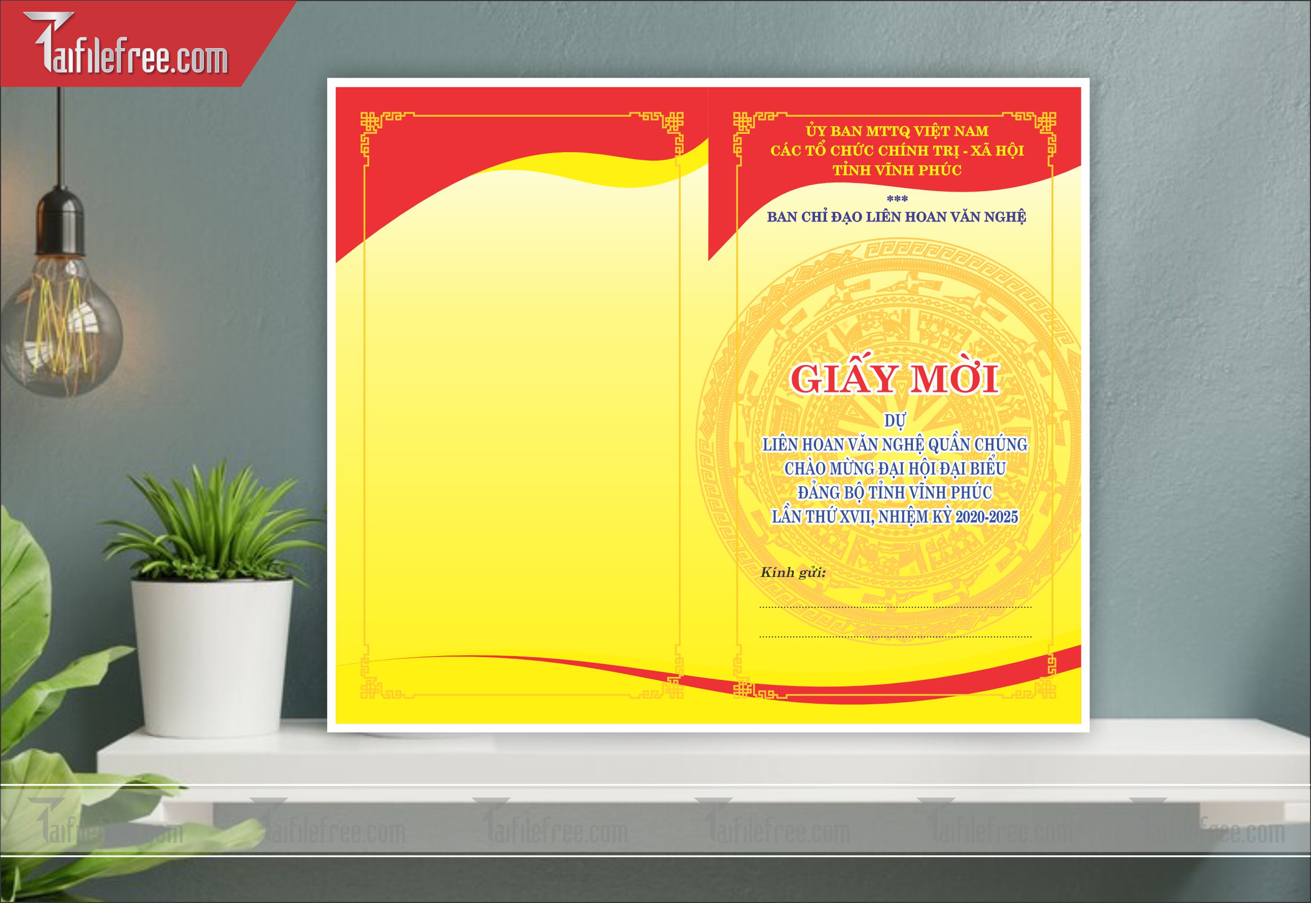 File Thiết Kế Thư Mời Họp Khối Cơ Quan, Nhà Nước_TM06