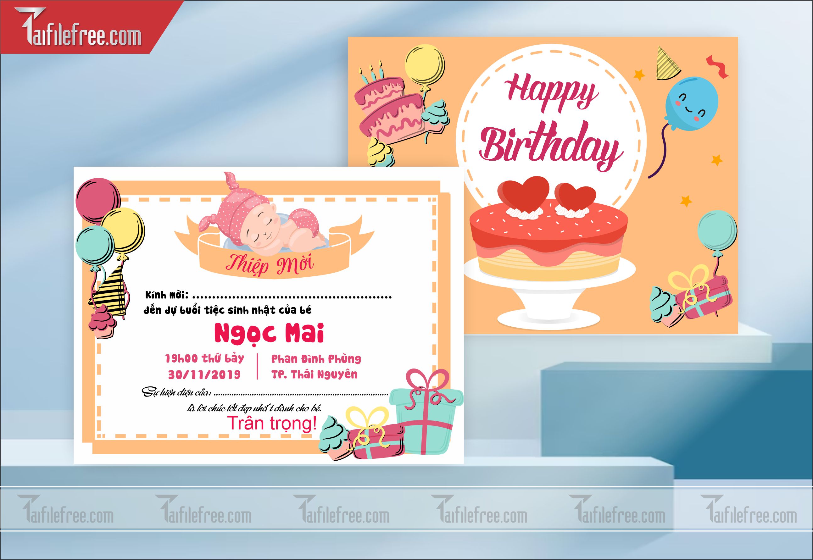 File Thiết Kế Thư Mời Sinh Nhật, Liên Hoan_TM28