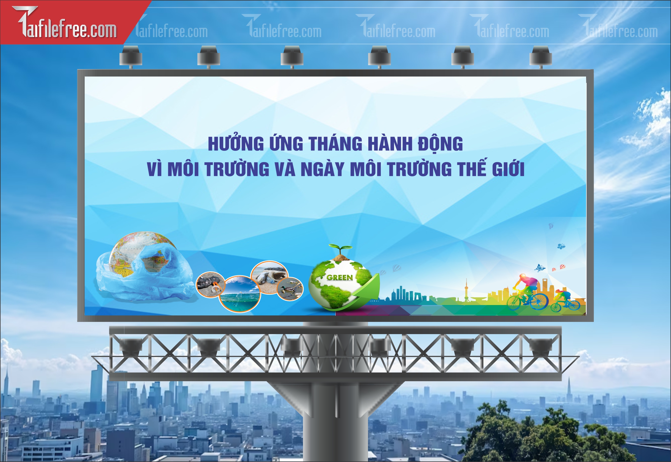 Banner Cổ Động Bảo Vệ Môi Trường Xanh Sạch Đẹp TMT27