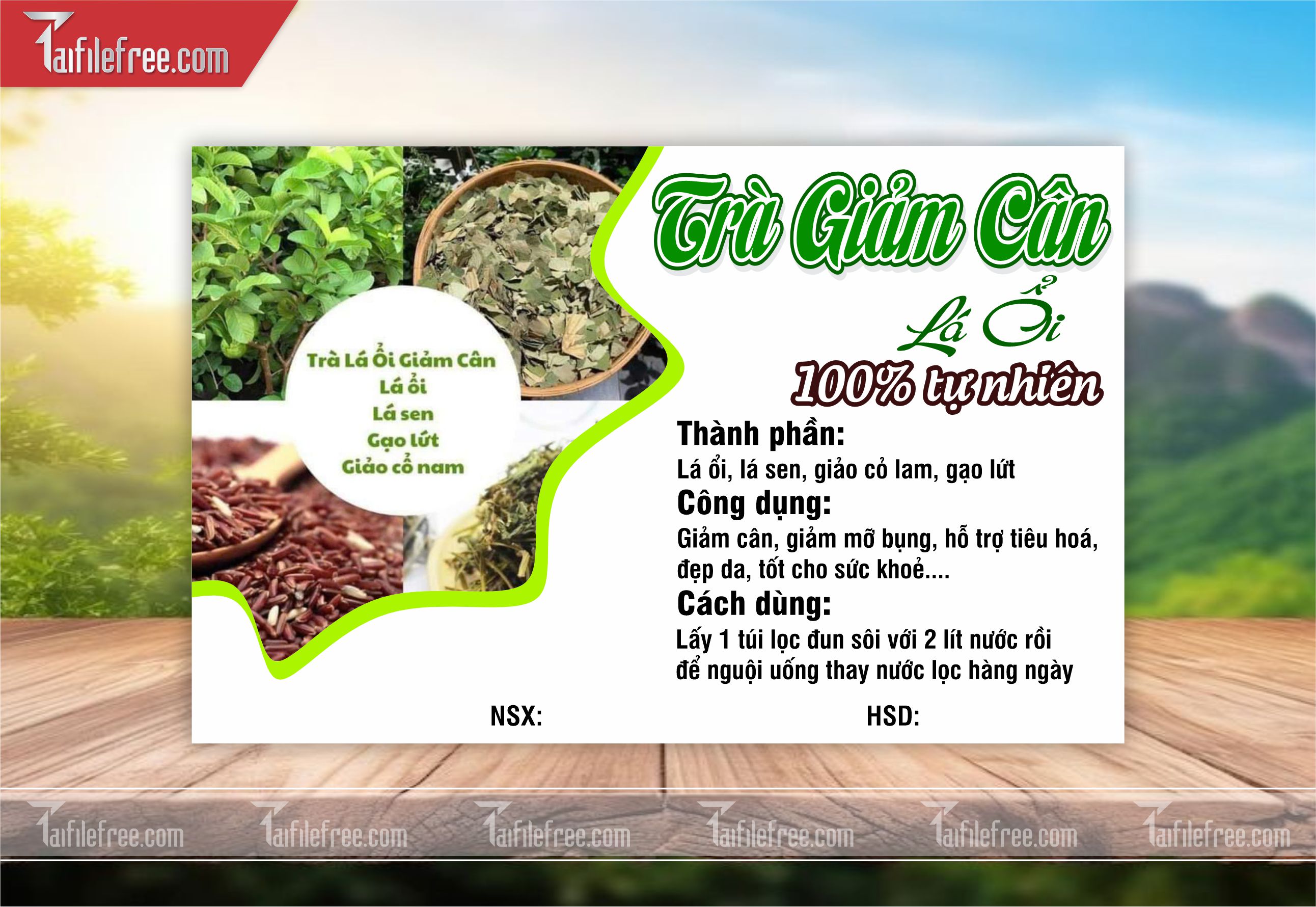 Mẫu Thiết Kế Tem Nhãn Sản Phẩm, Tem Trà TN01