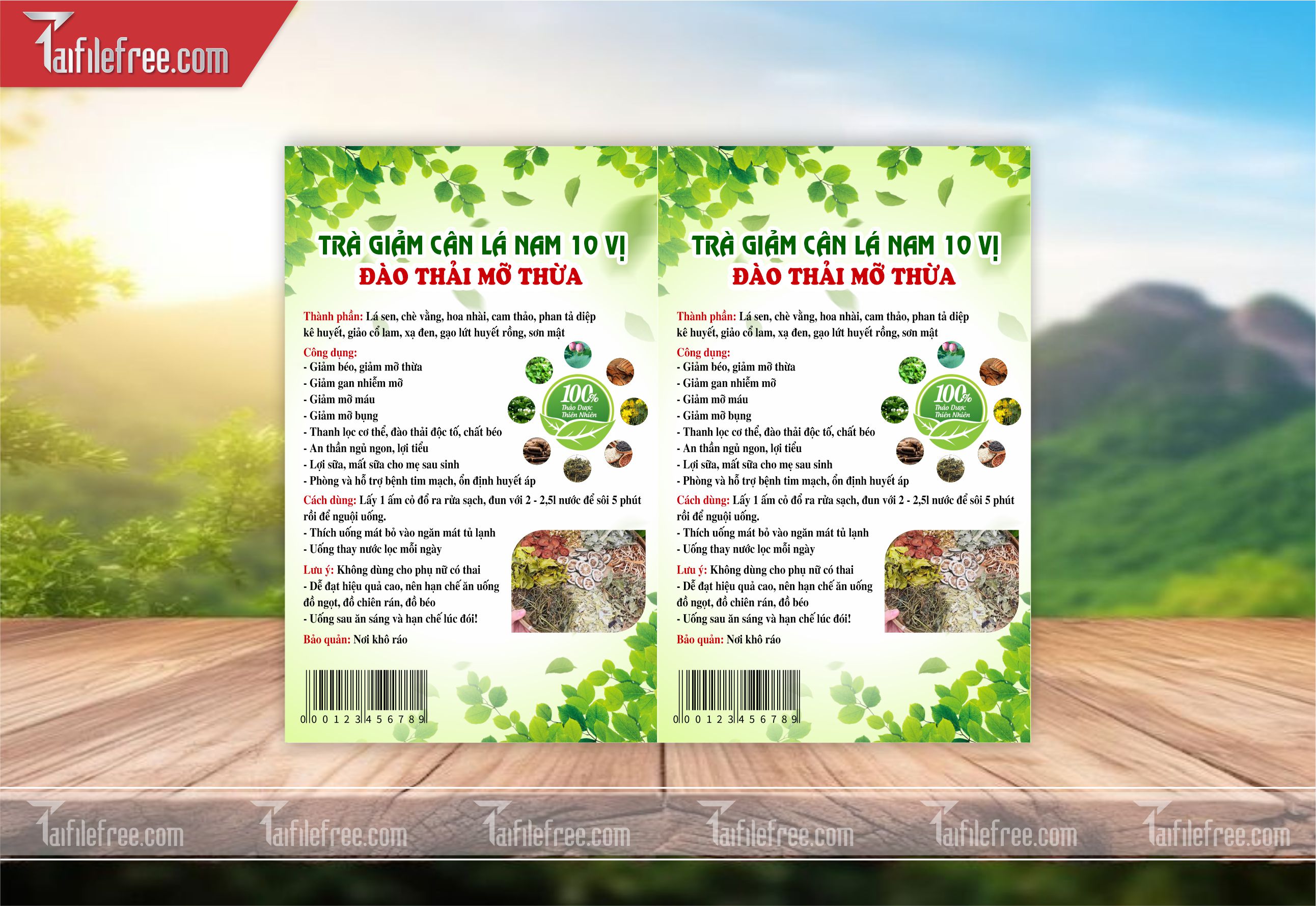 Mẫu Thiết Kế Tem Nhãn Sản Phẩm, Tem Trà TN02