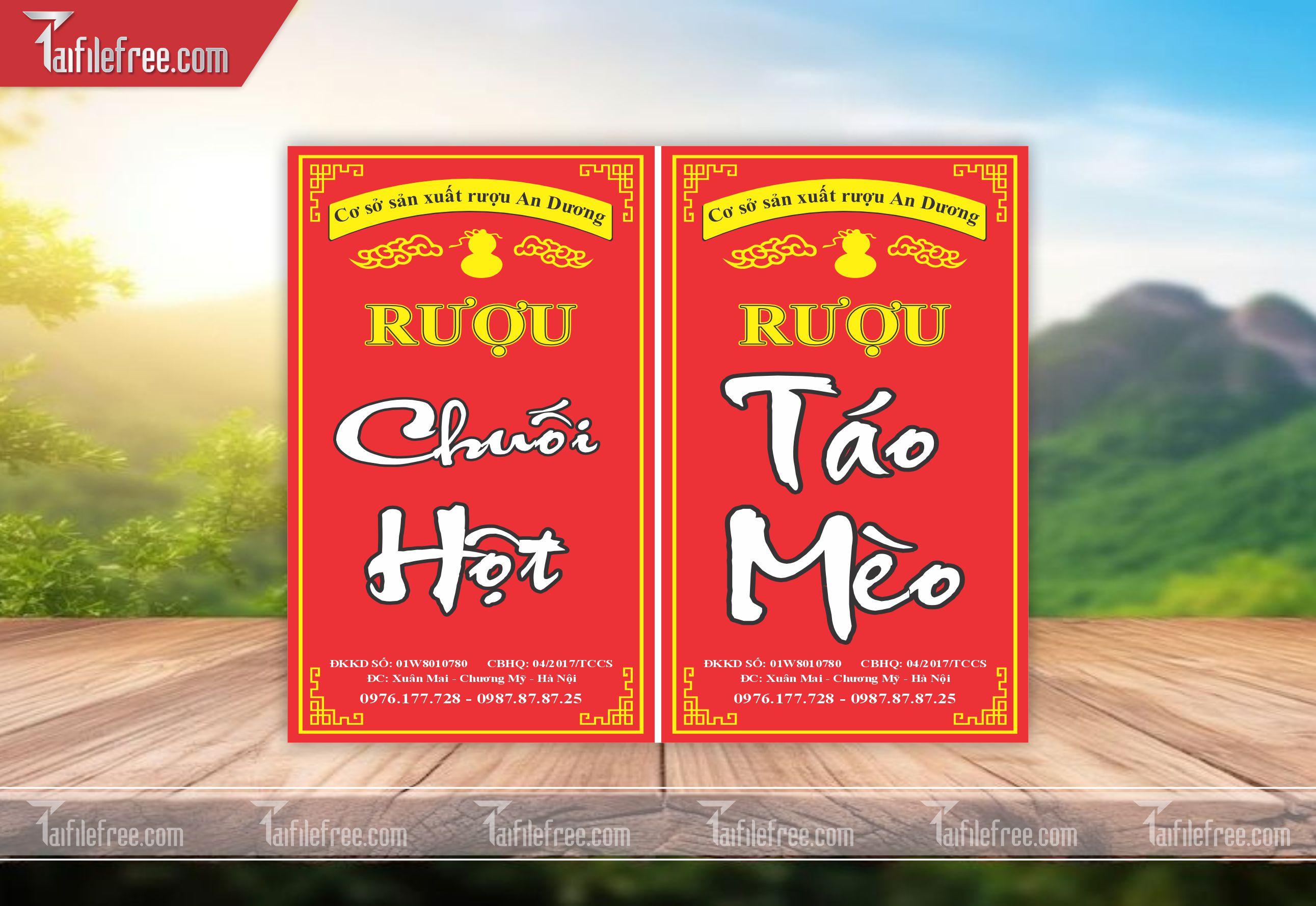 Mẫu Thiết Kế Tem Nhãn Sản Phẩm, Tem Rượu TN06
