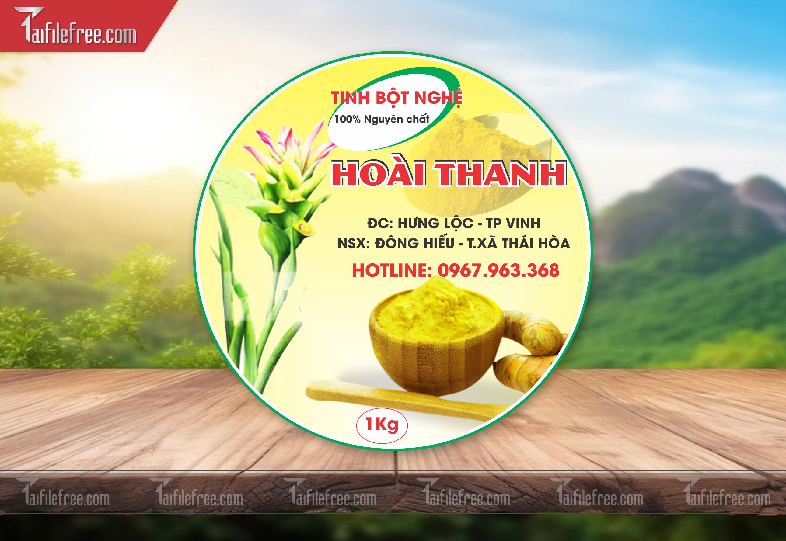 Mẫu Thiết Kế Tem Nhãn Sản Phẩm, Tem Tinh Bột Nghệ TN08