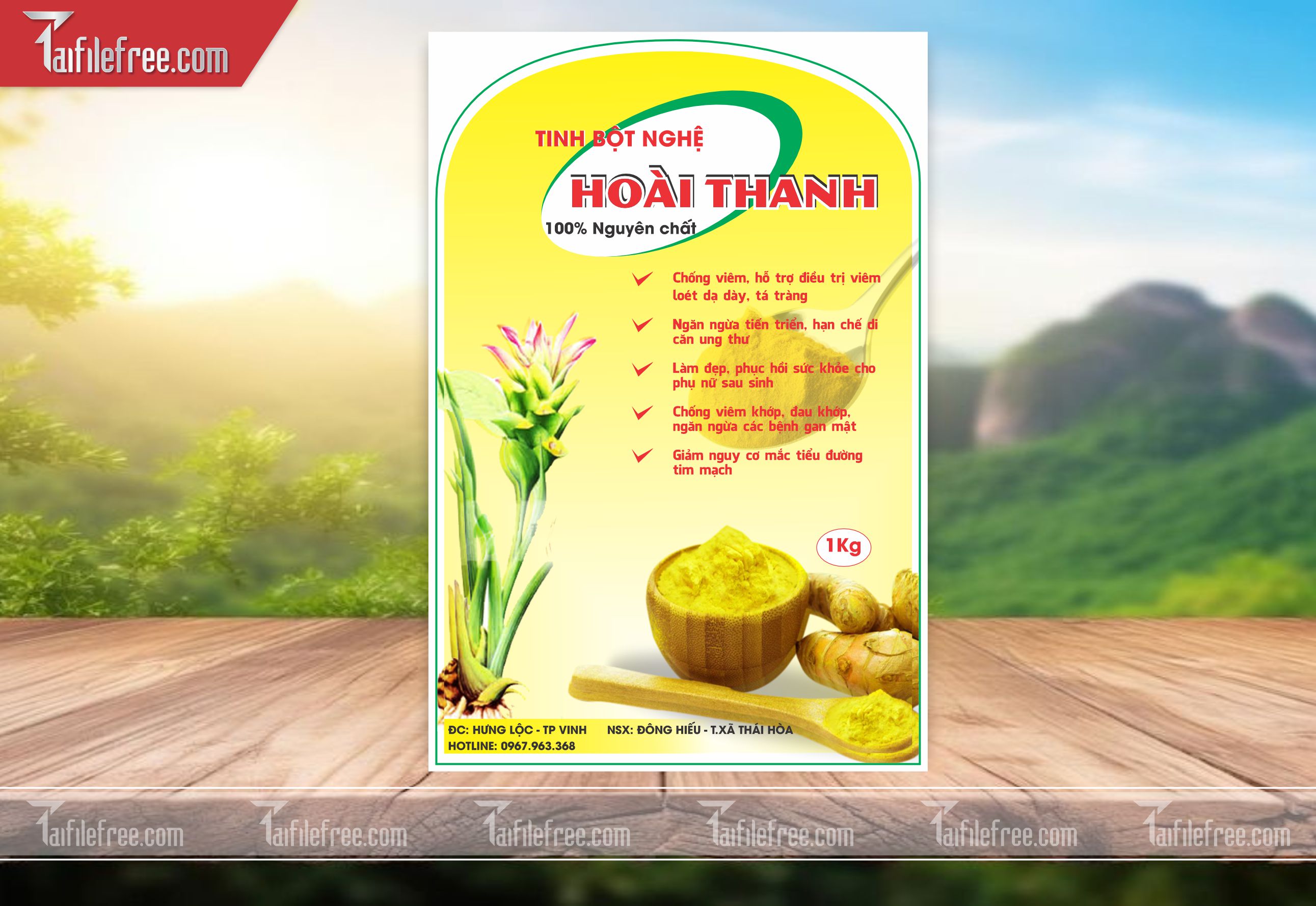 Mẫu Thiết Kế Tem Nhãn Sản Phẩm, Tem Tinh Bột Nghệ TN09
