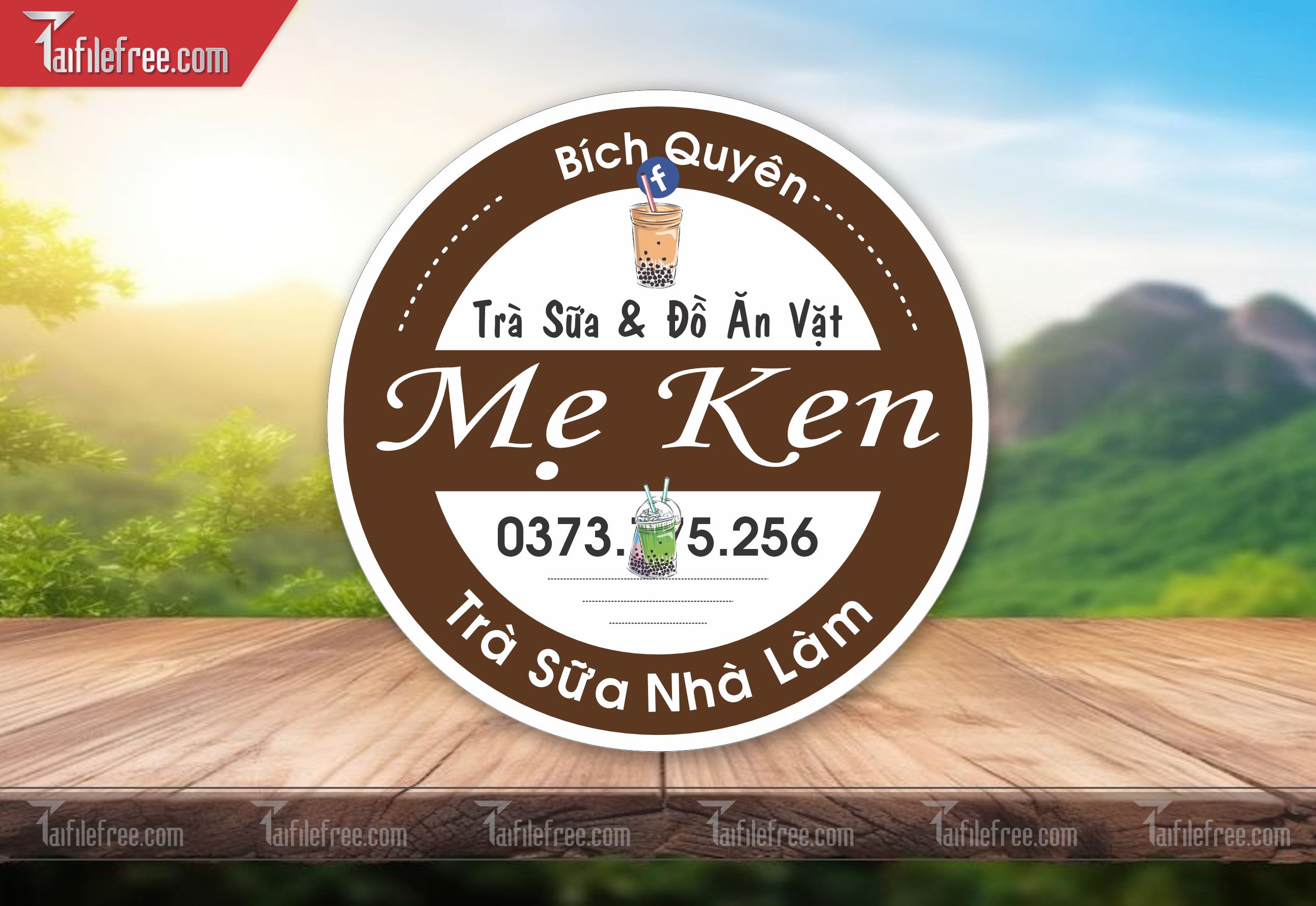 Mẫu Thiết Kế Tem Nhãn Sản Phẩm, Tem Trà Sữa TN10