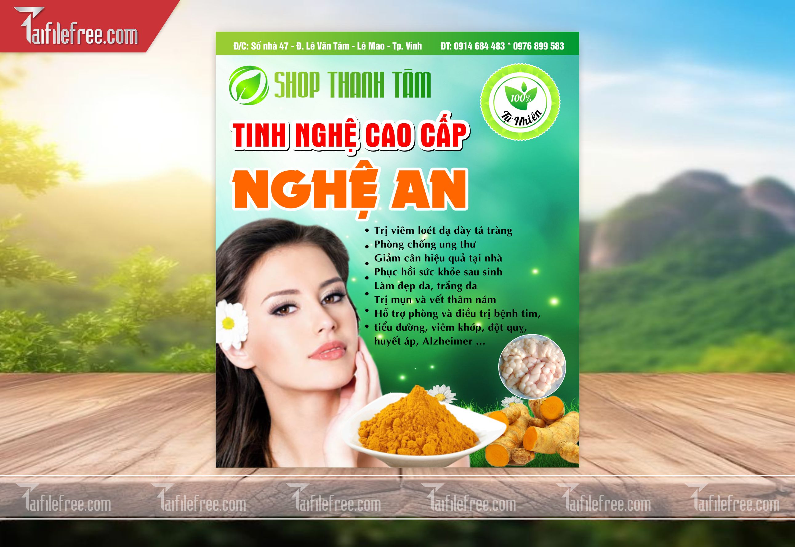 Mẫu Thiết Kế Tem Nhãn Sản Phẩm, Tem Tinh Bột Nghệ TN11