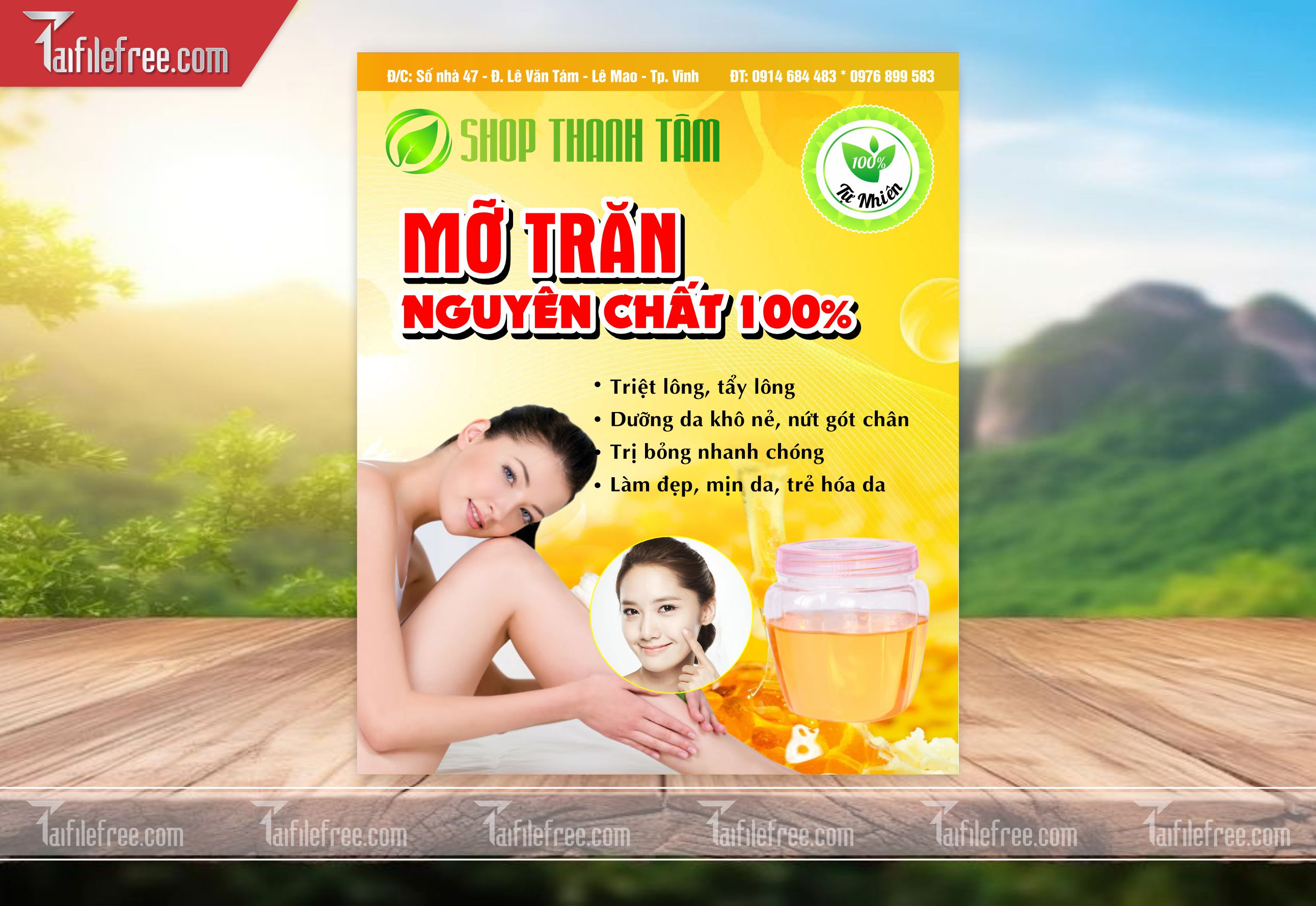 Mẫu Thiết Kế Tem Nhãn Sản Phẩm, Tem Mỡ Trăn TN13