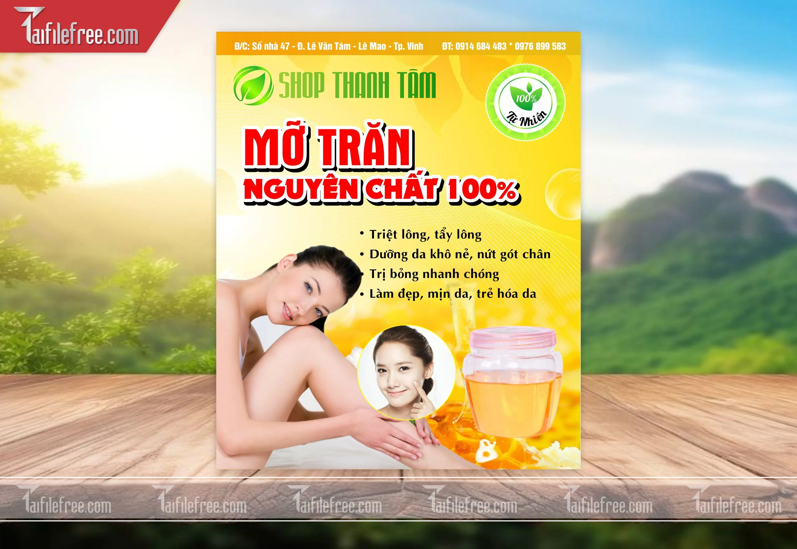 Mẫu Thiết Kế Tem Nhãn Sản Phẩm, Tem Mỡ Trăn TN13