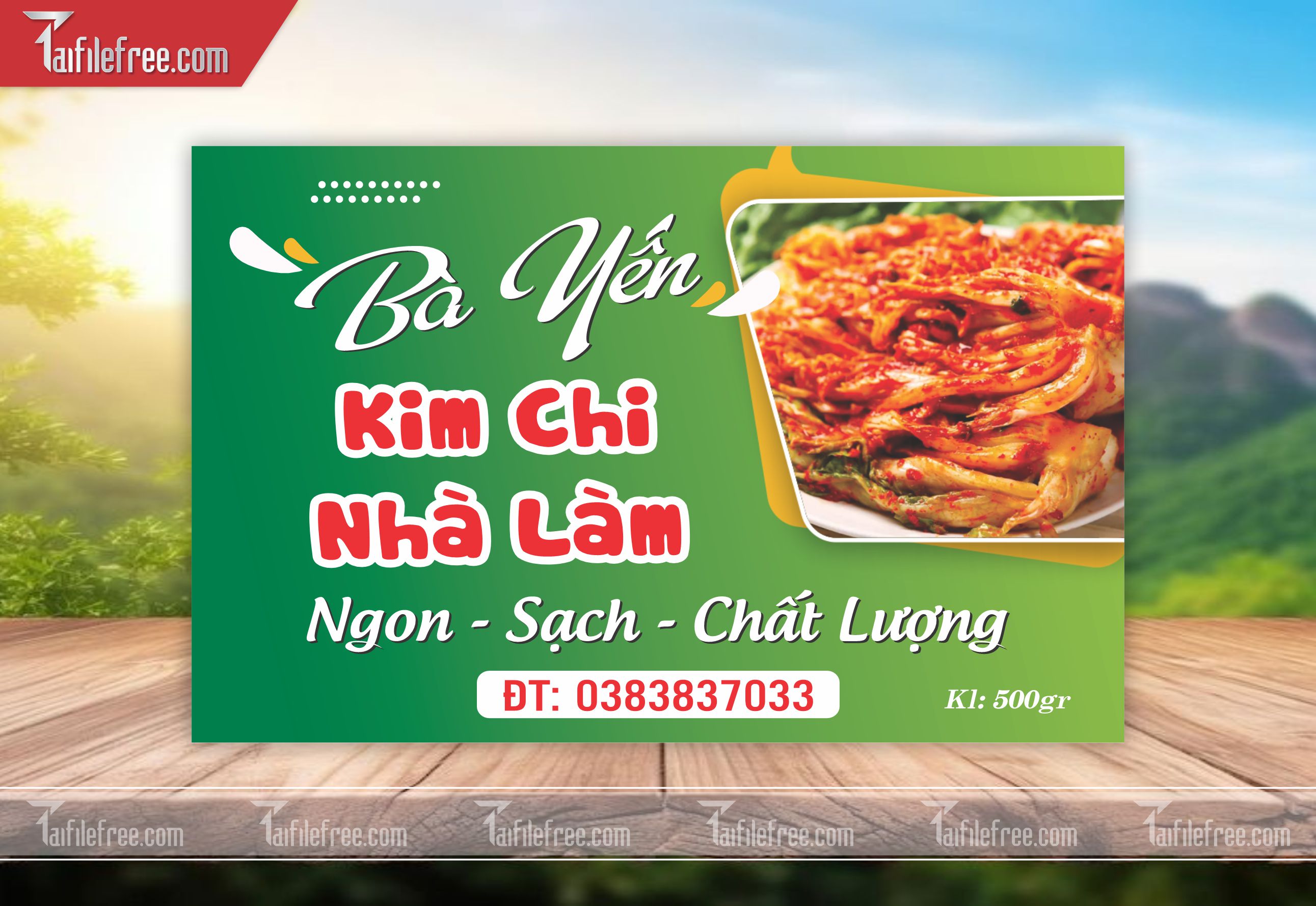 Mẫu Thiết Kế Tem Nhãn Sản Phẩm, Tem Kim Chi Nhà Làm TN23