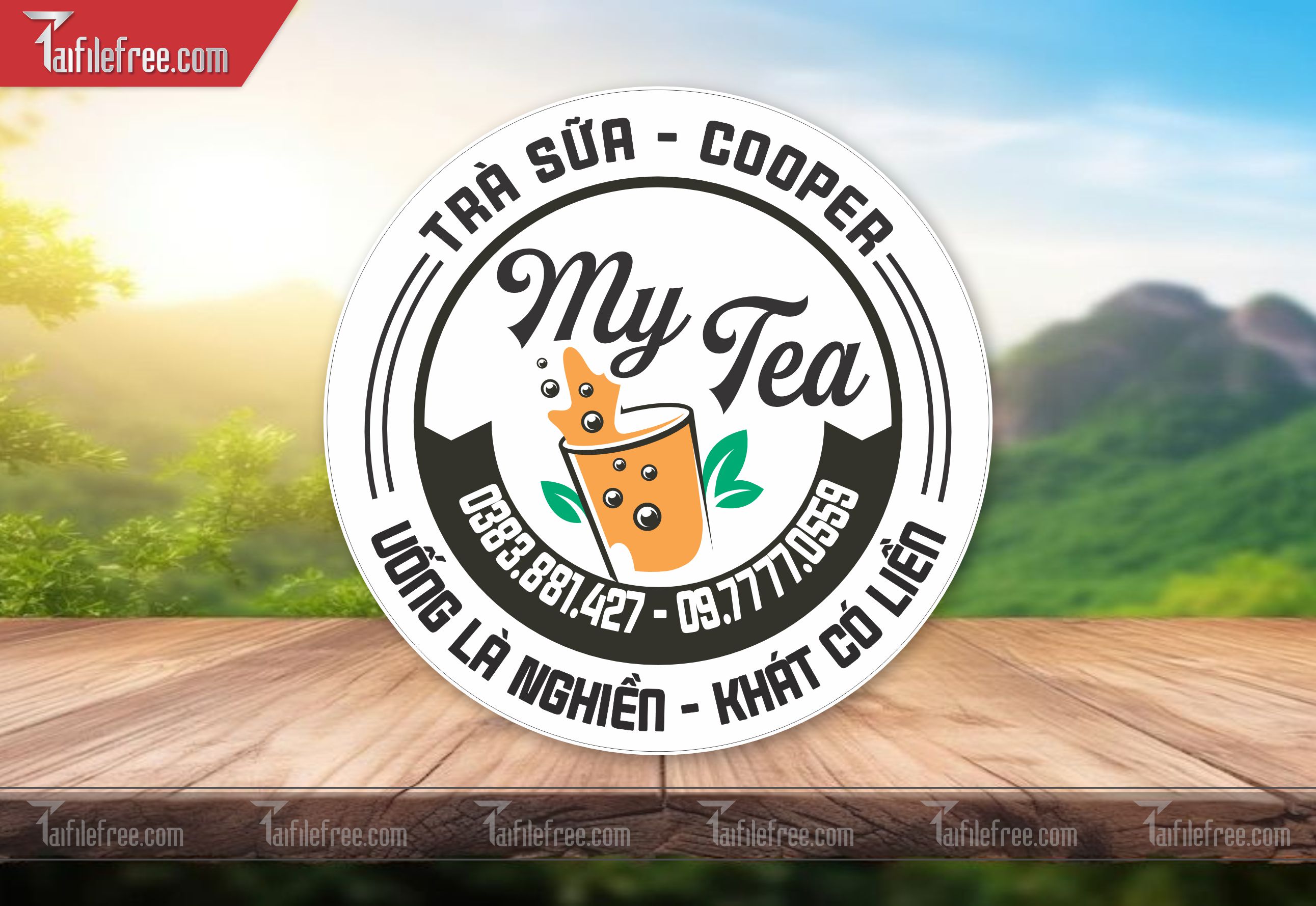 Mẫu Thiết Kế Tem Nhãn Sản Phẩm, Tem Trà Sữa TN25