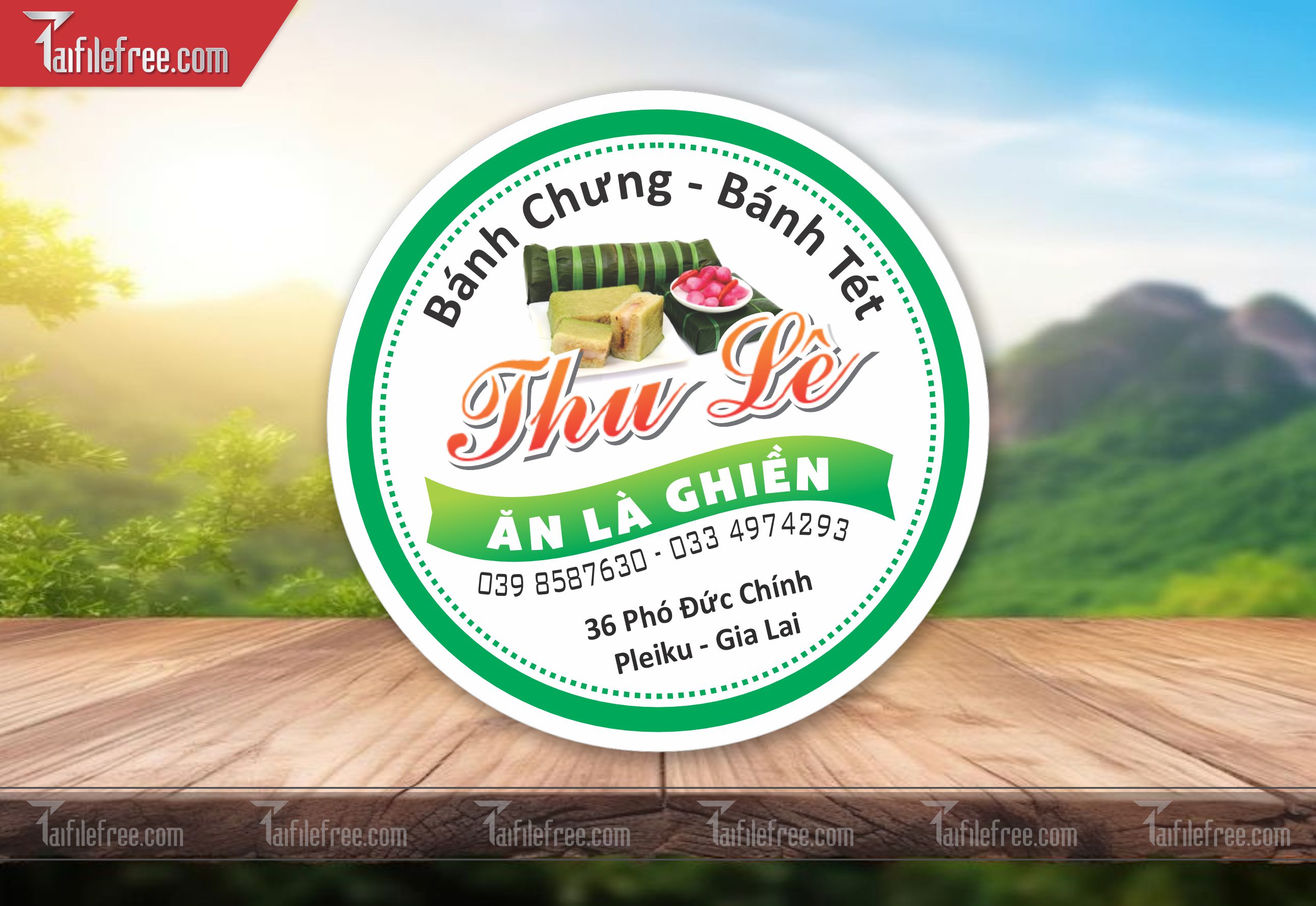 Mẫu Thiết Kế Tem Nhãn Sản Phẩm, Tem Bánh Chưng Bánh Tét TN30