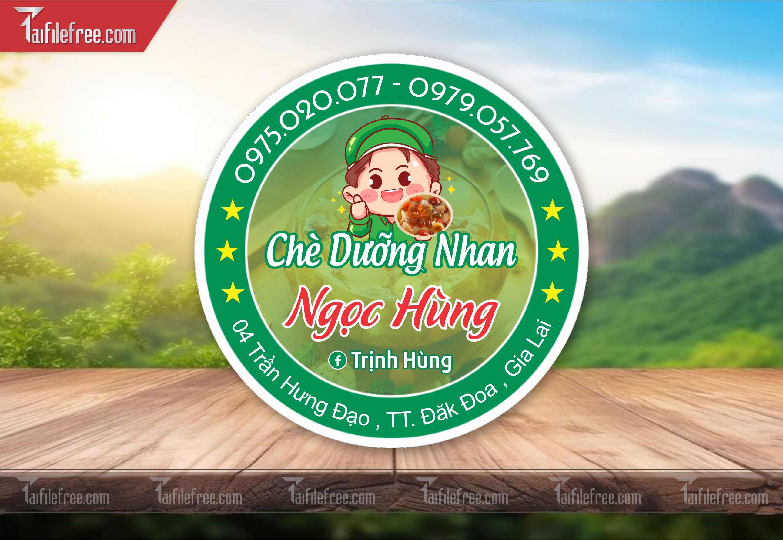 Mẫu Thiết Kế Tem Nhãn Sản Phẩm, Tem Chè Dưỡng Nhan TN43