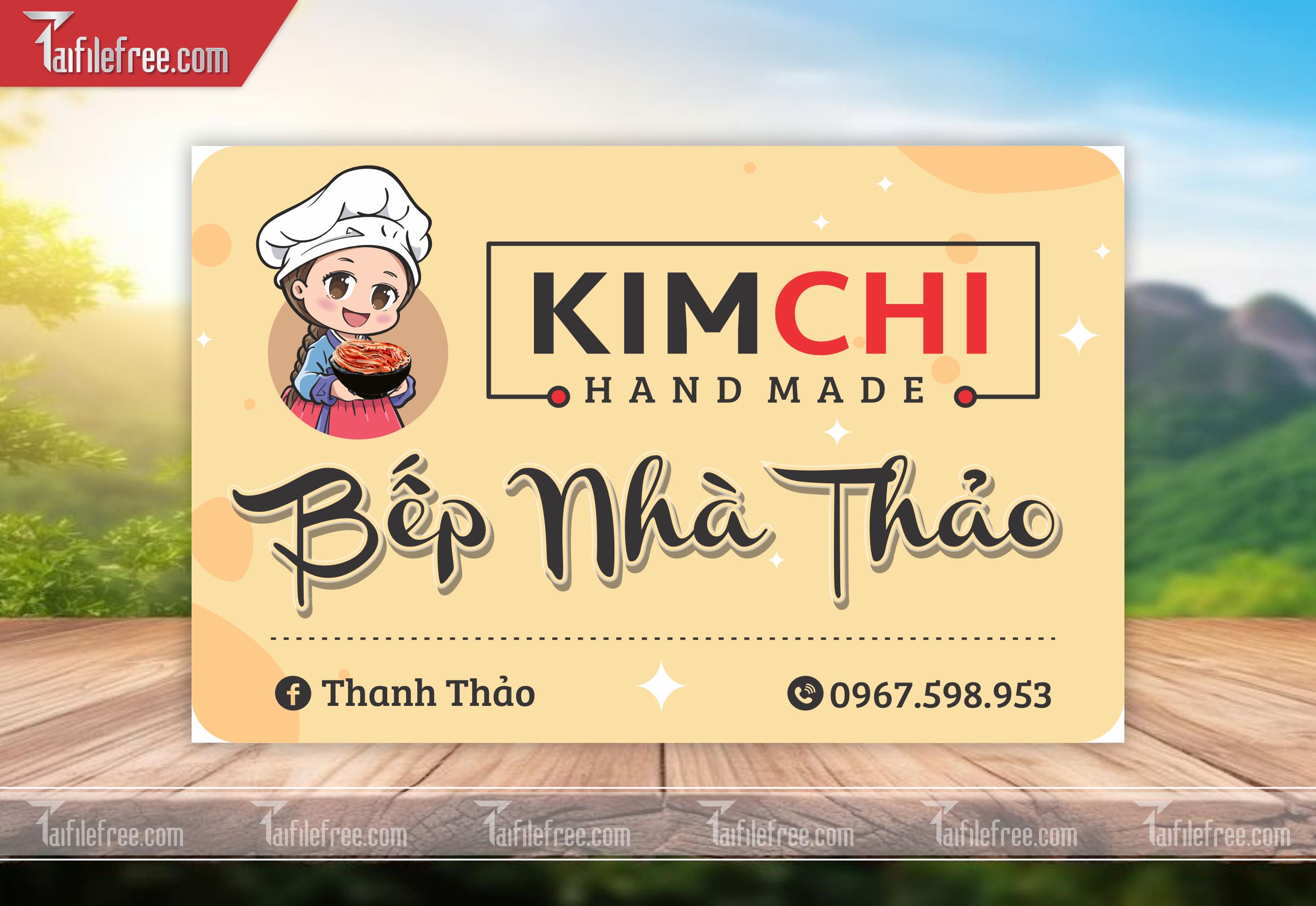 Mẫu Thiết Kế Tem Nhãn Sản Phẩm, Tem Kim Chi TN46